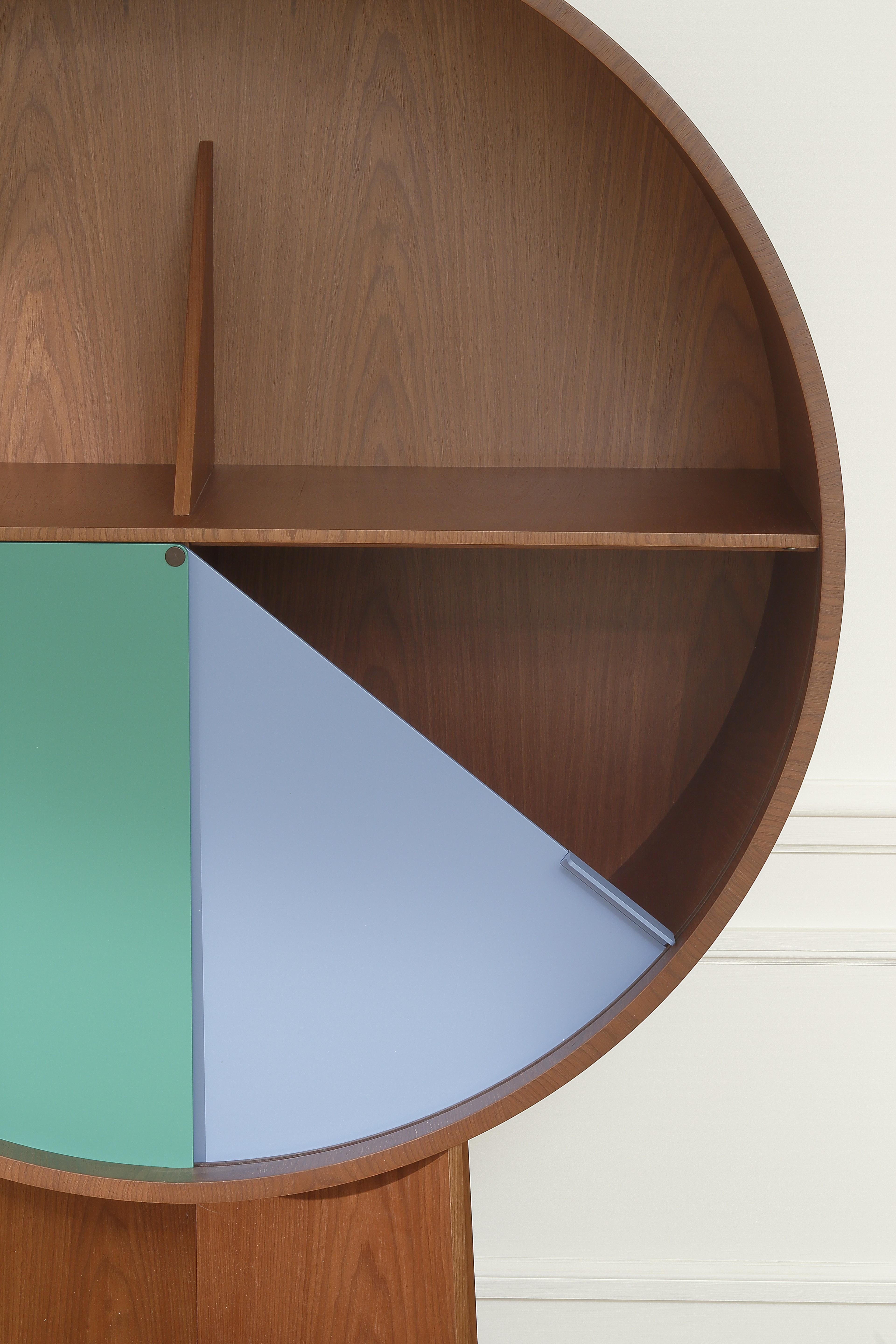 Modern Luna Walnut Cabinet by Patricia Urquiola