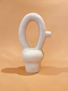 Lunae Celeste White Raku Clay Ceramic Sculpture by Stephanie Phillips