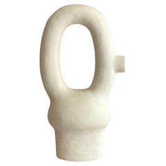 Lunae Celeste White Raku Clay Ceramic Sculpture by Stephanie Phillips