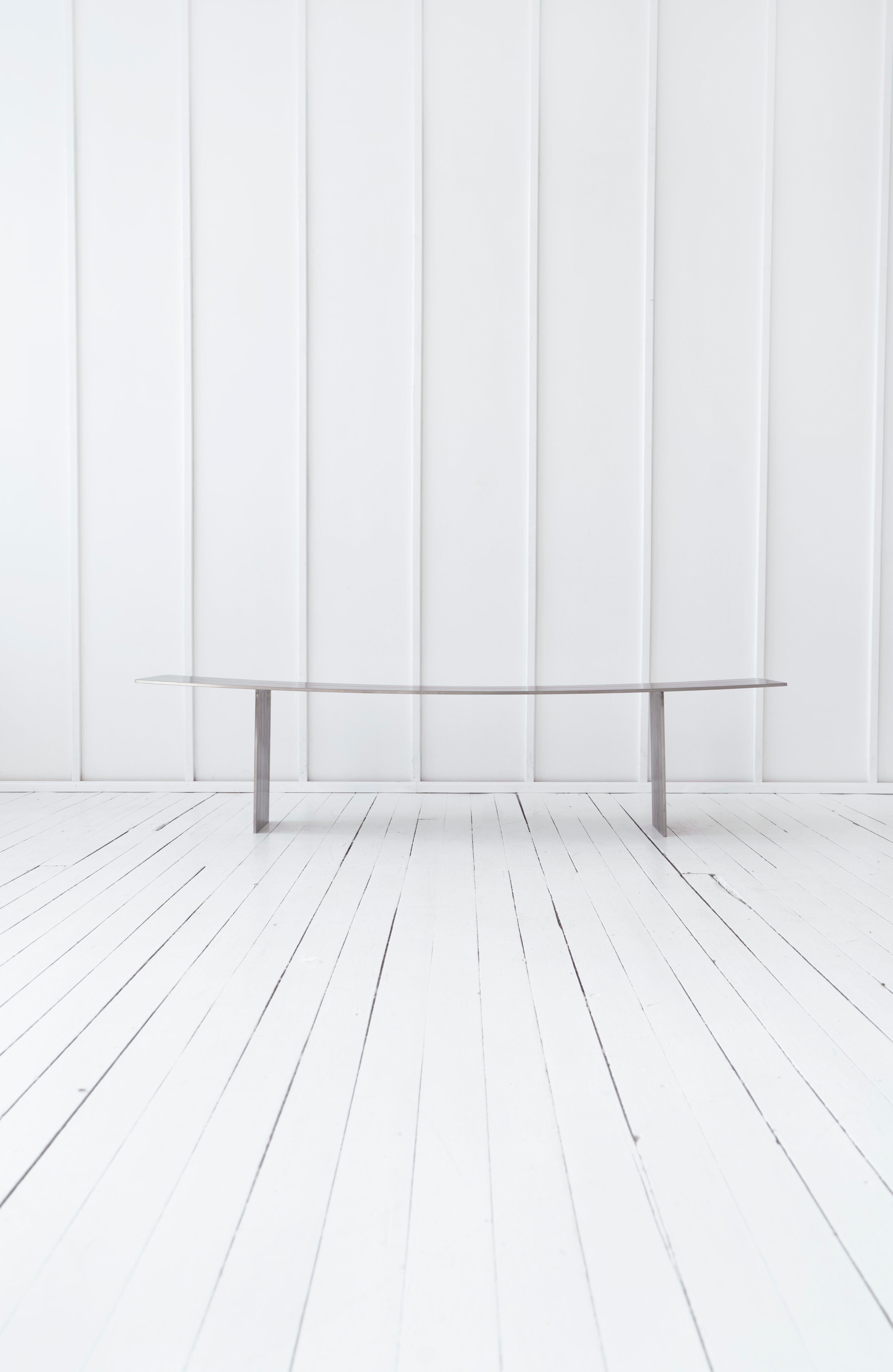 Modern Lunae Contemporary Bench in Stainless Steel
