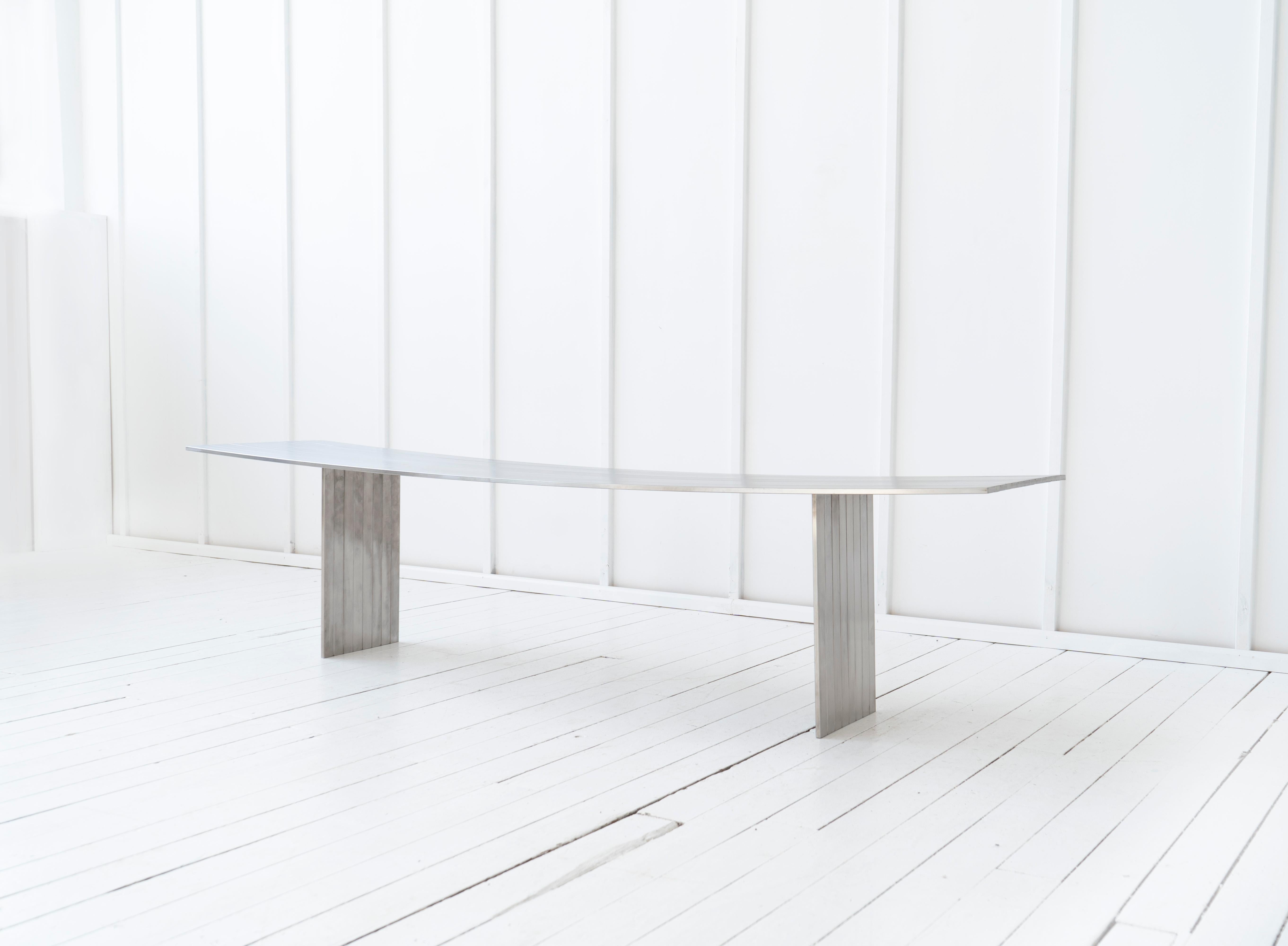 Lithuanian Lunae Contemporary Bench in Stainless Steel