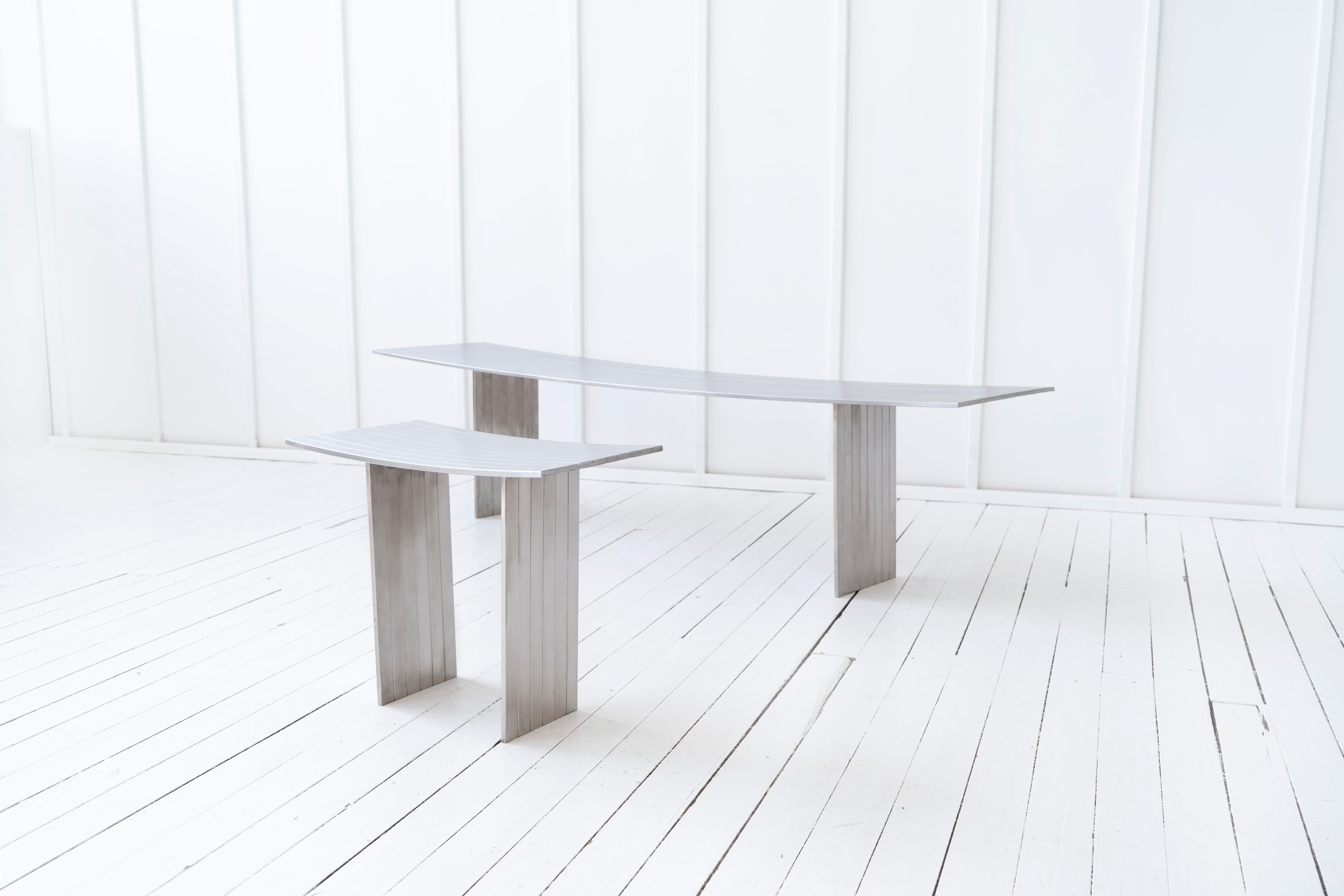 Lunae Contemporary Bench in Stainless Steel 1