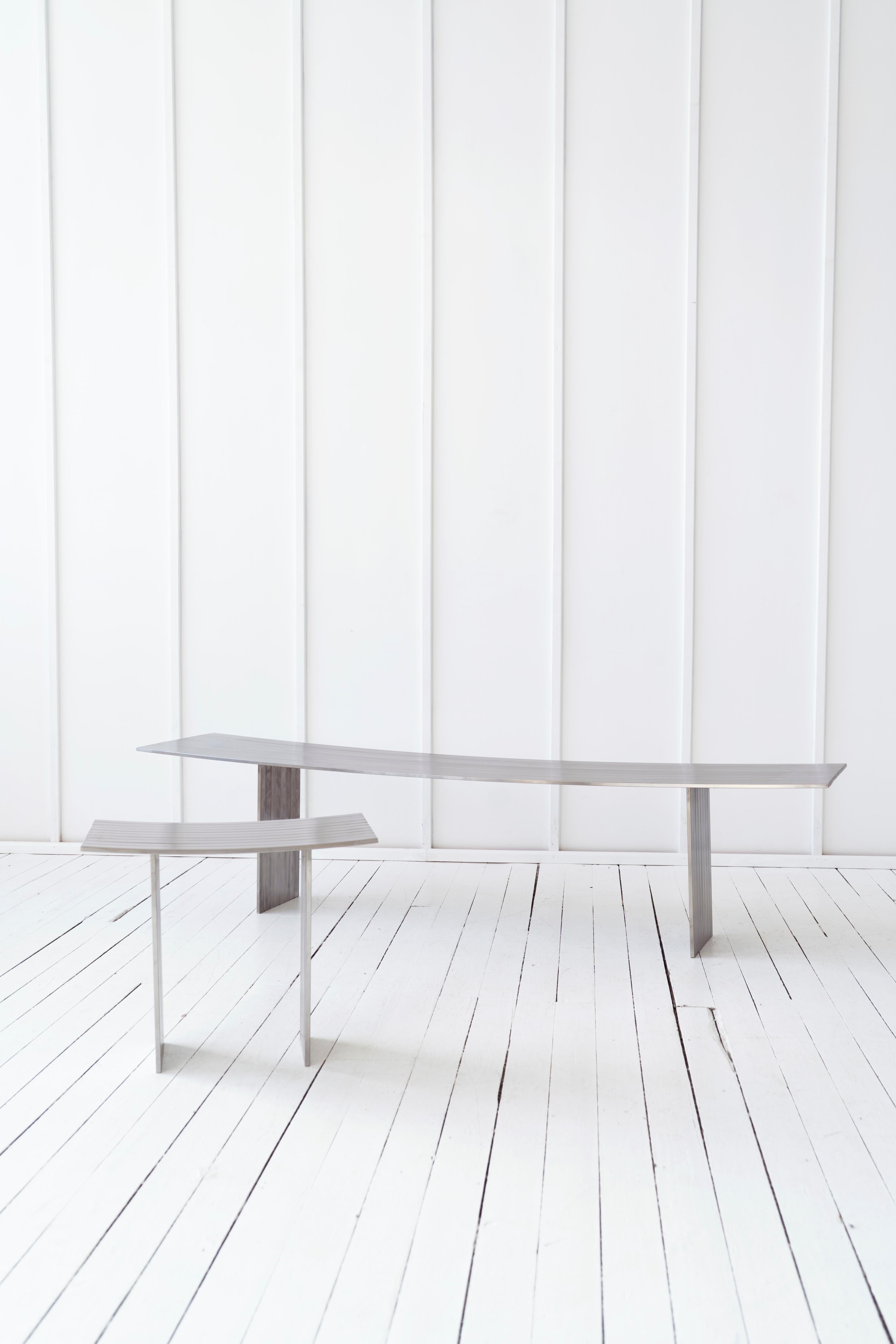 Lunae Contemporary Bench in Stainless Steel 2