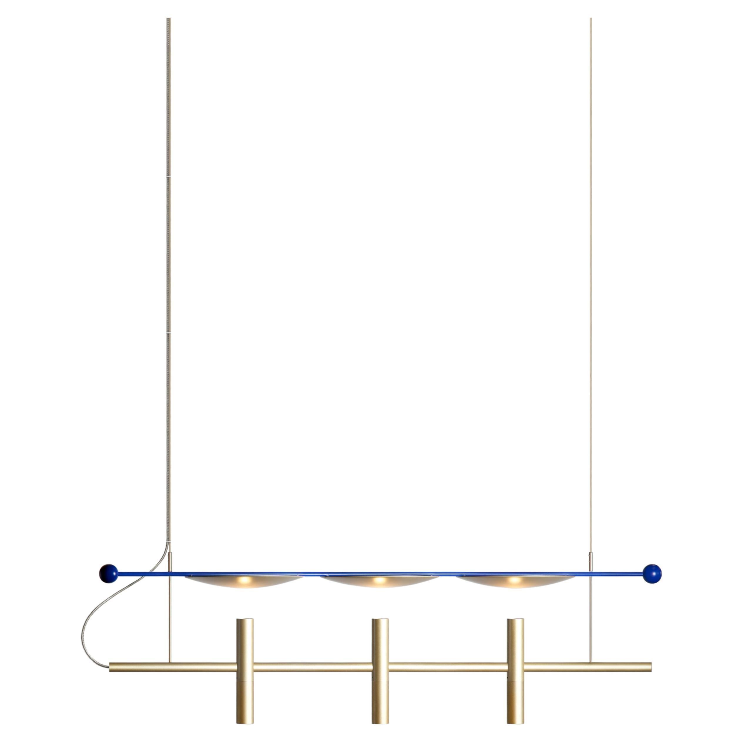 Lunae Luminaire / Chandelier Horizontal I03 in Gold For Sale