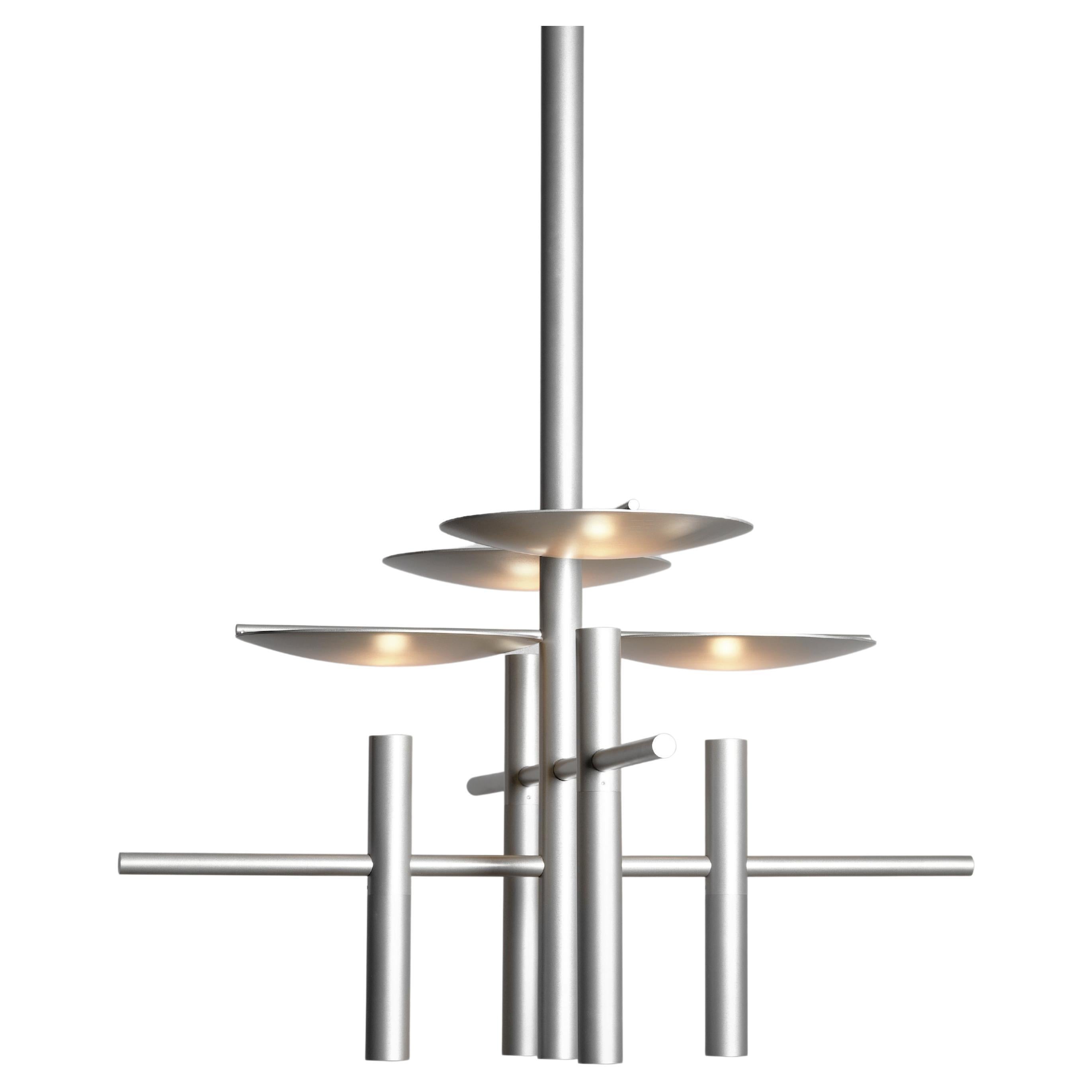 Lunae Luminaire / Chandelier Vertical I05 in Silver For Sale