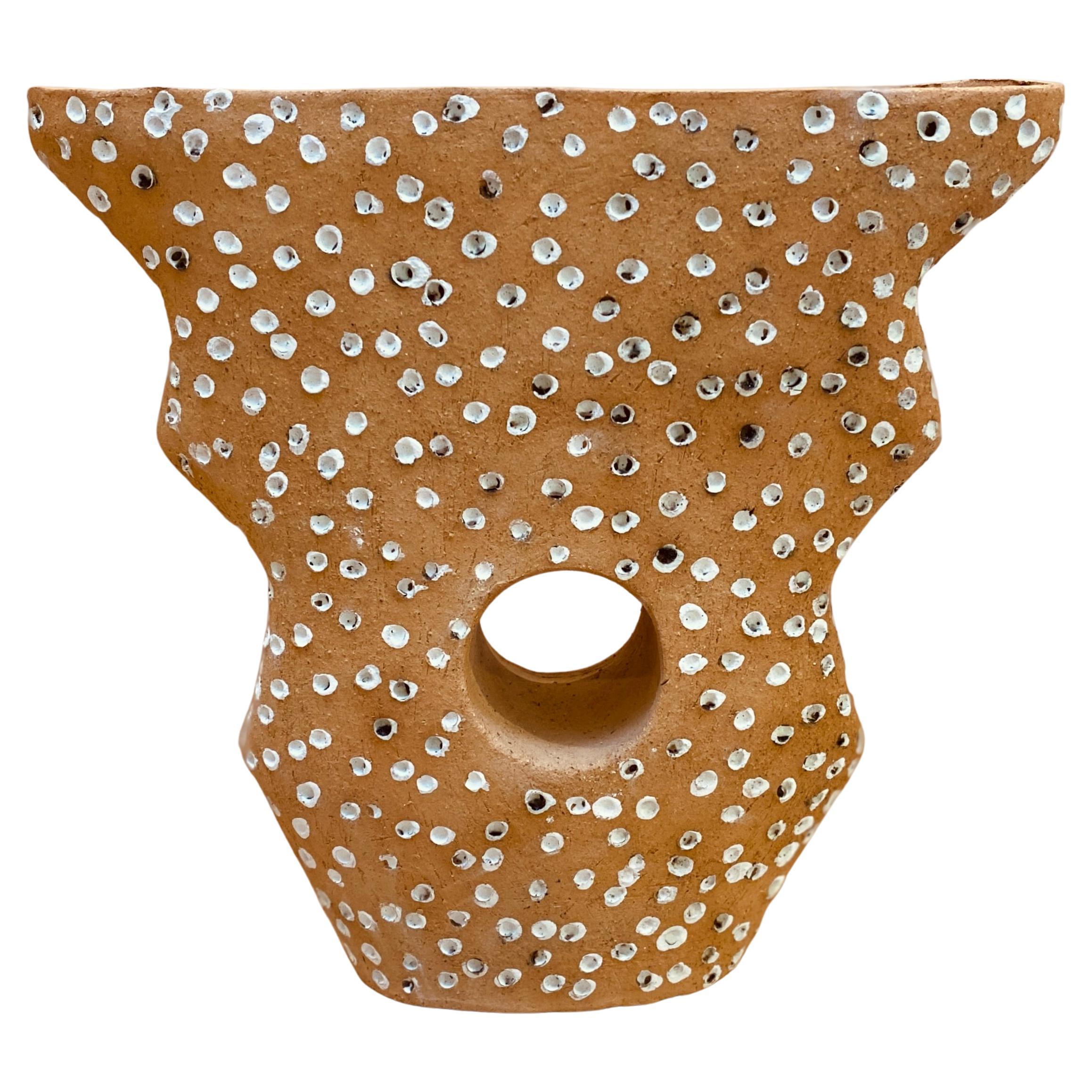 Lunae Spot Raku Clay Vibrant Ceramic Sculpture by Stephanie Phillips