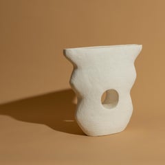 Lunae White Raku Clay Vibrant Ceramic Sculpture by Stephanie Phillips