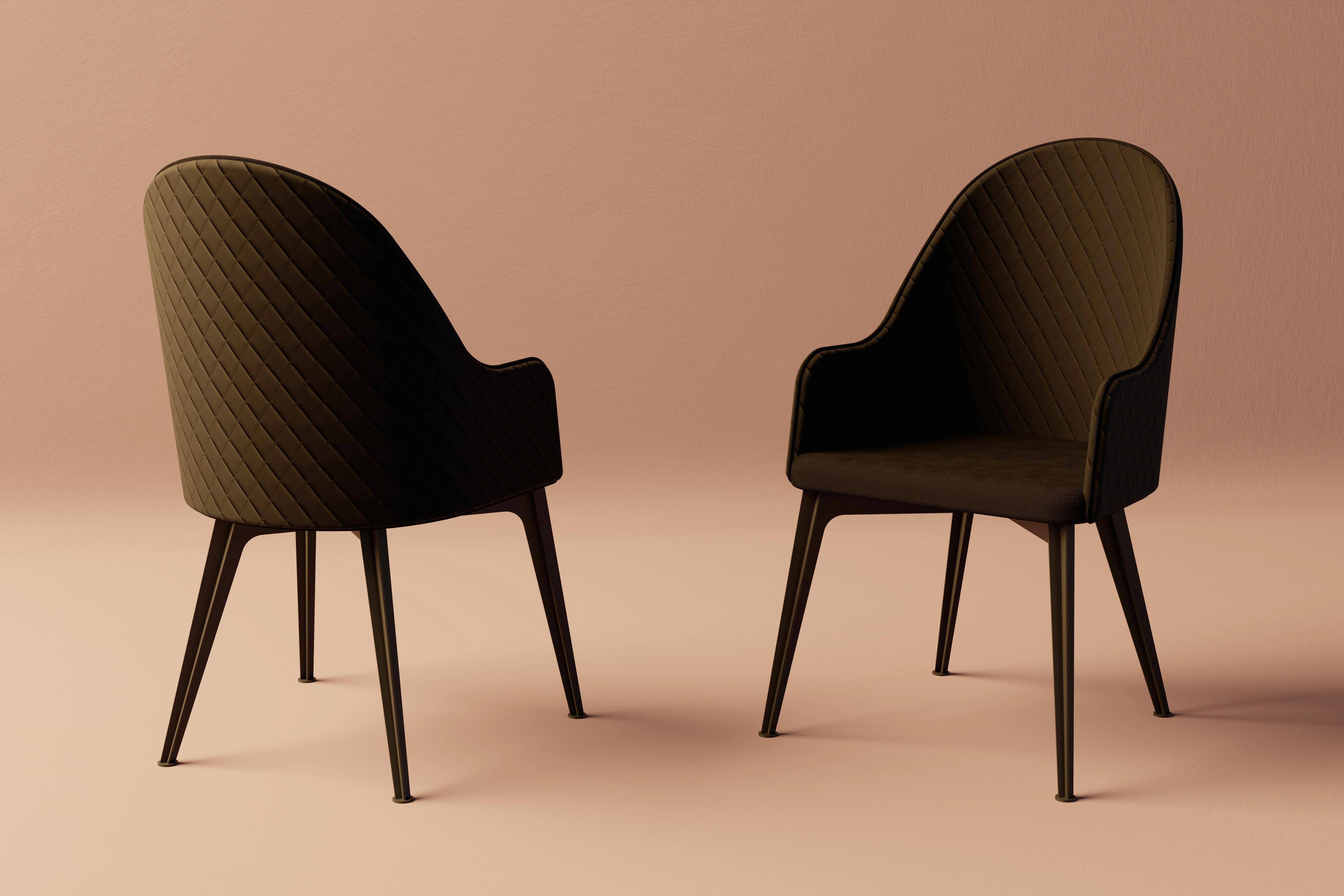 Lunana gepolsterter Sessel mit Stahlbeinen im Angebot 12