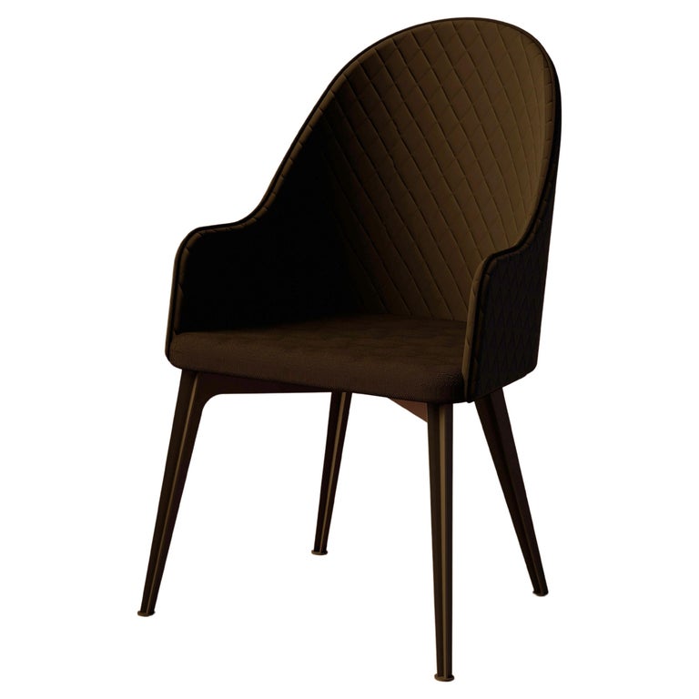 Lunana upholstered armchair with steel legs For Sale at 1stDibs
