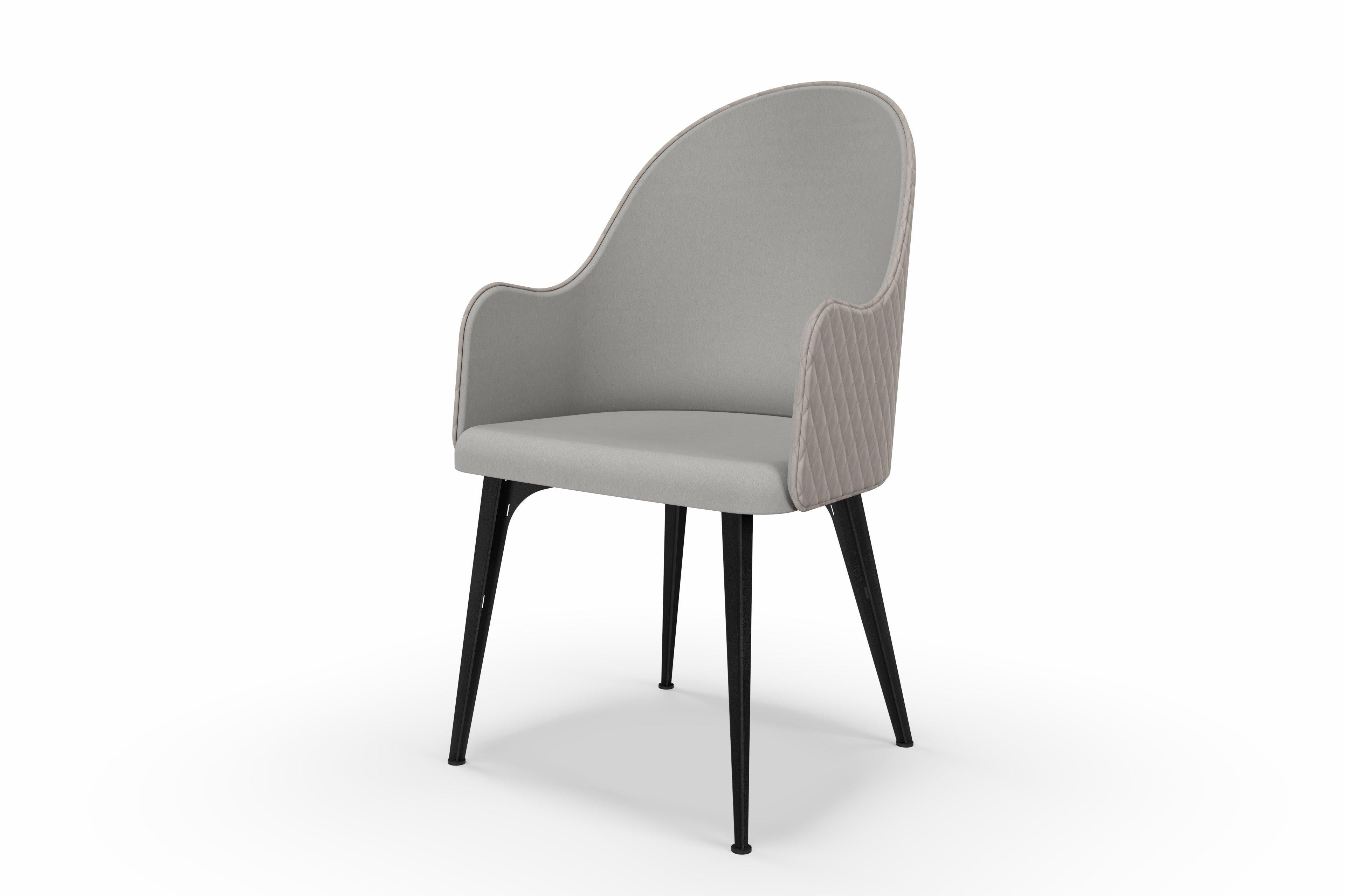Lunana upholstered armchair with steel legs For Sale 1