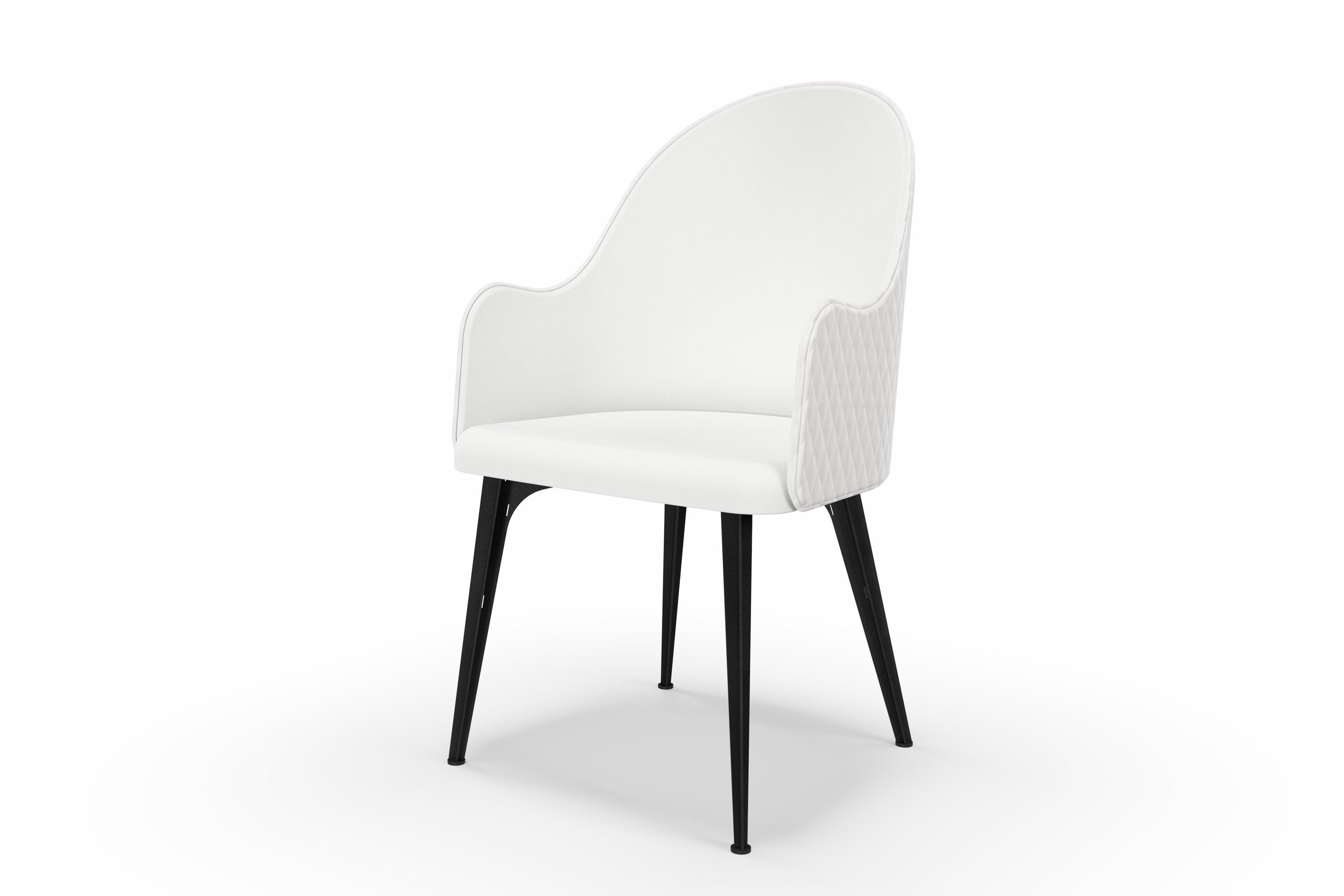 Lunana upholstered armchair with steel legs For Sale 3