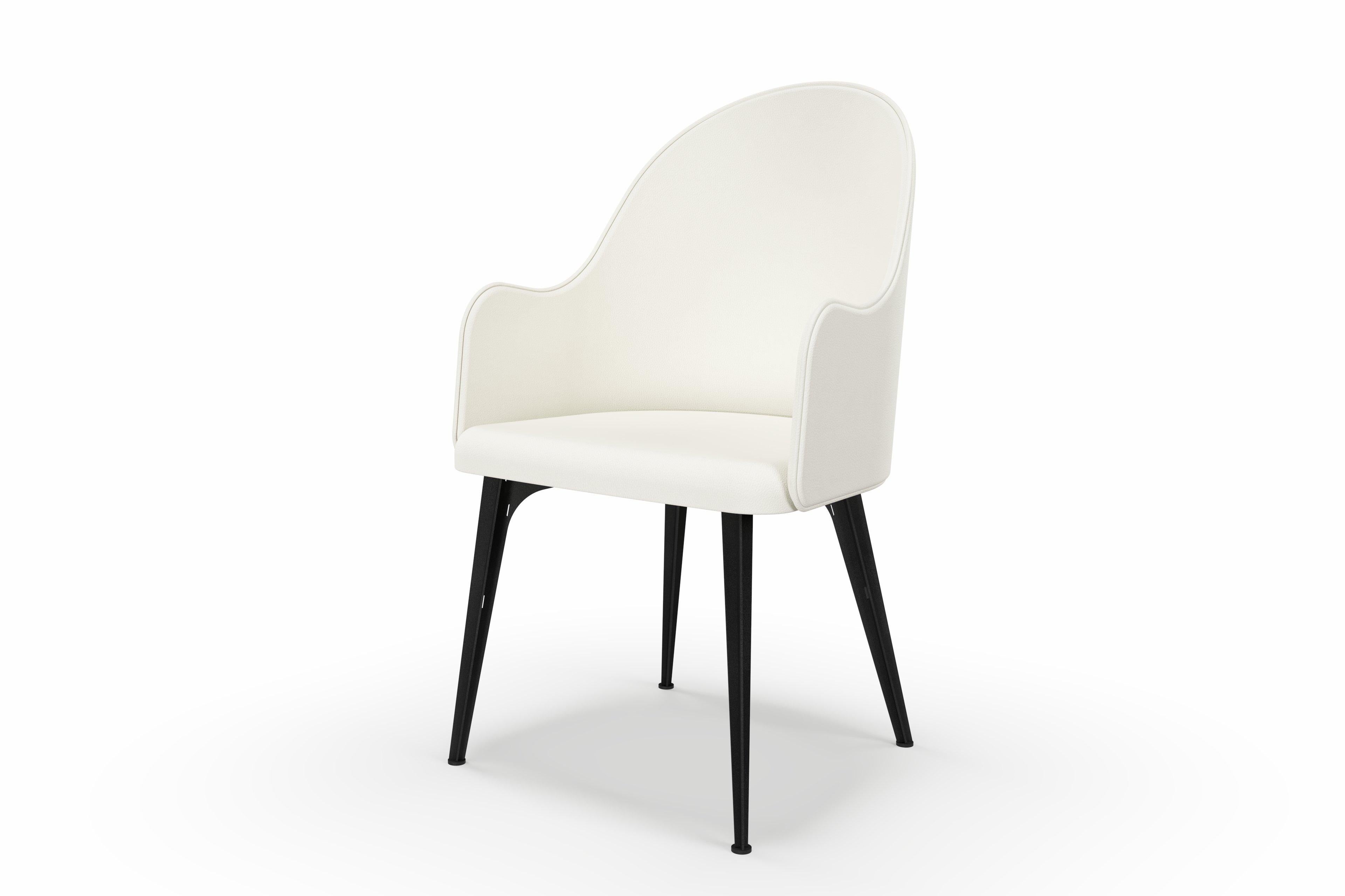 Lunana upholstered armchair with steel legs For Sale 2