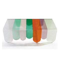 21st Century Lunapark Colored Murano Glass Coffee Table Orange Green