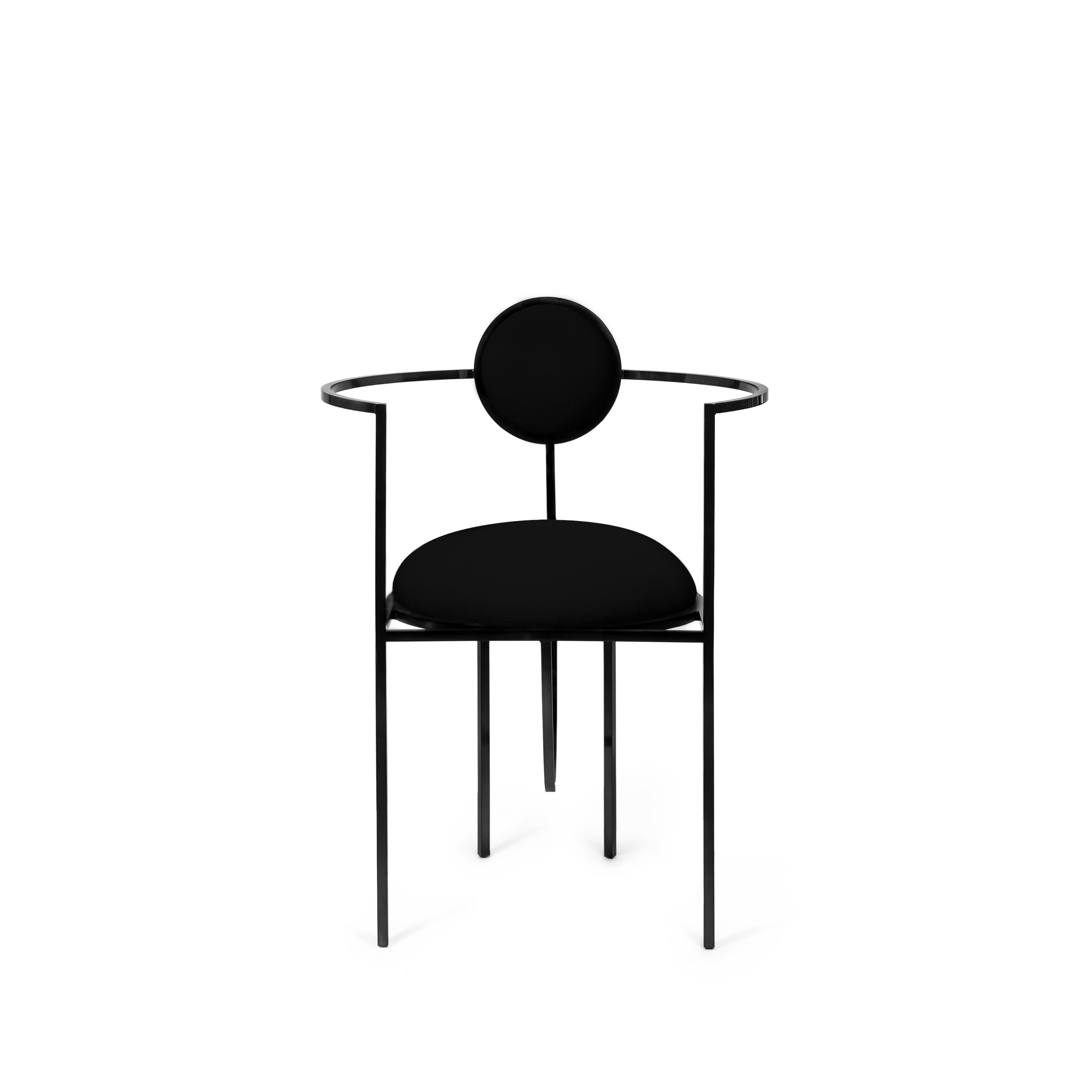 Lunar-Stuhl aus schwarzem Stoff und beschichtetem Stahl, Lara Bohinc (Moderne) im Angebot
