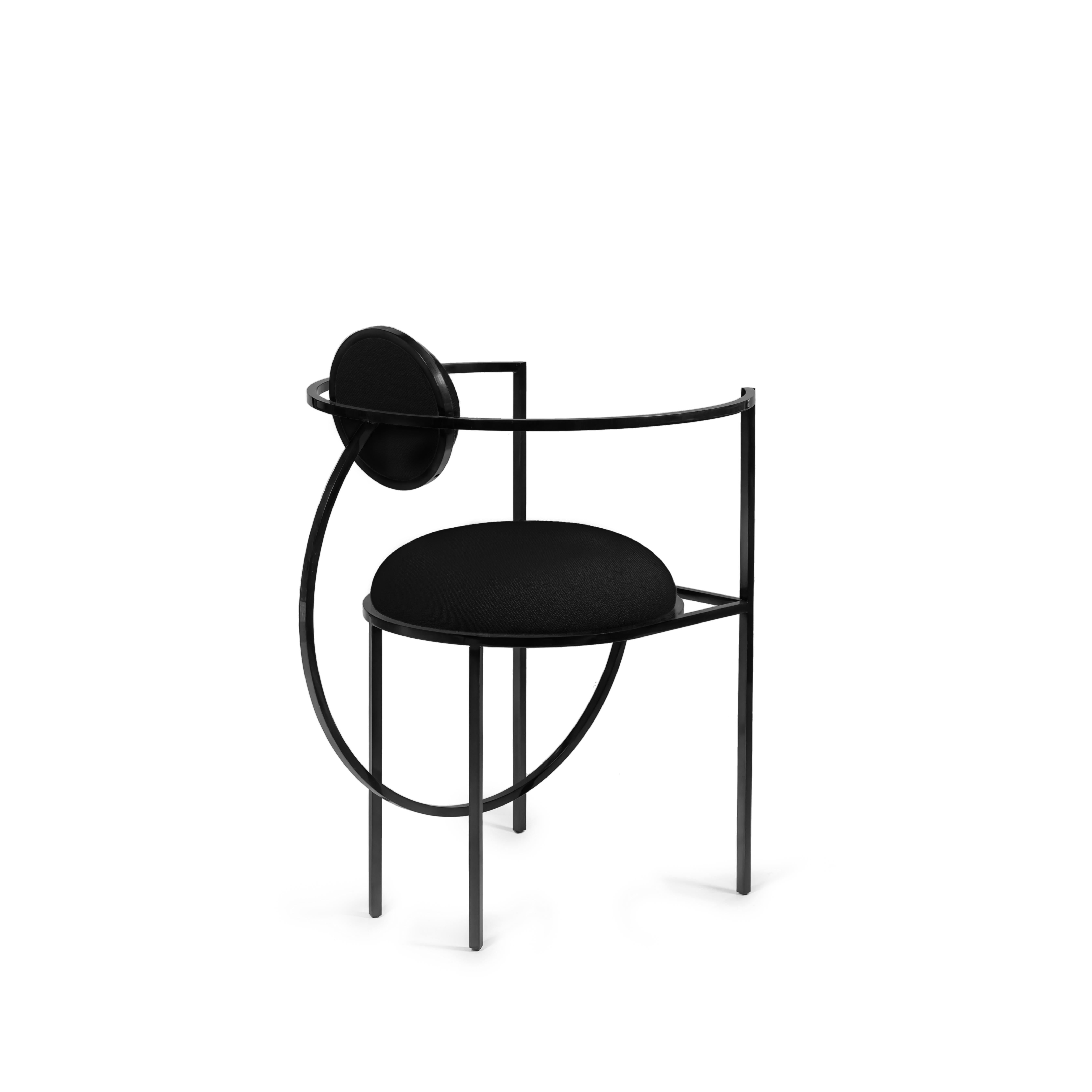 Lunar-Stuhl aus schwarzem Stoff und beschichtetem Stahl, Lara Bohinc (Portugiesisch) im Angebot