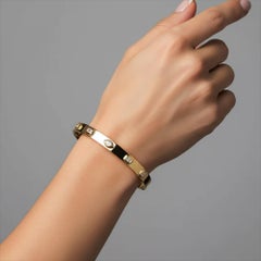 Lunar Charm 14K (or 18k upon request) Yellow Gold Diamond Bangle Bracelet