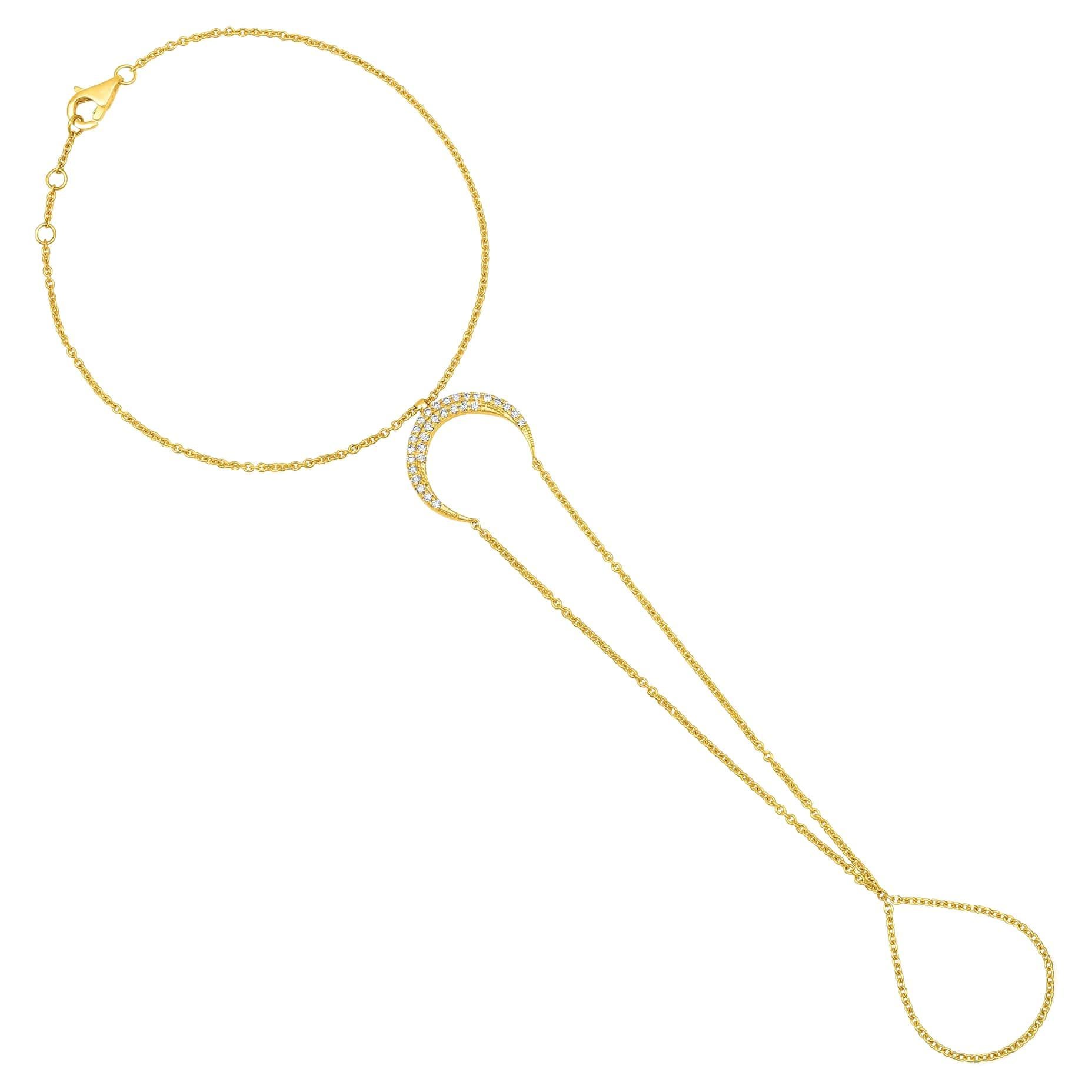 Cadena de Mano Lunar Grace 30 Diamantes Oro 14K