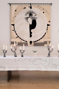 Lunar King Embroidered Wall Tapestry