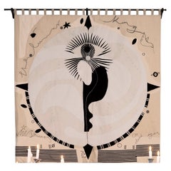 Lunar King Embroidered Wall Tapestry