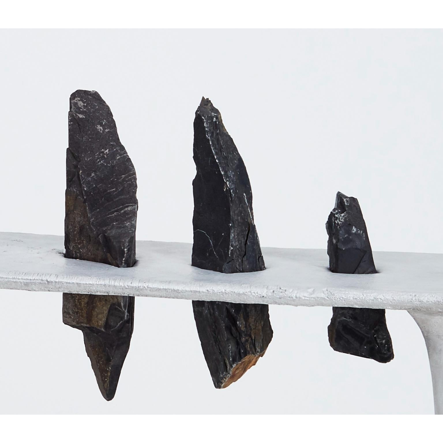 Moderno Console Lunar in edizione limitata in alluminio e ardesia Malmesbury di Jesse Ede in vendita