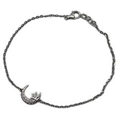 Lunar Moon Star White Brilliant Diamond Pave Bracciale a catena in oro bianco 18 carati