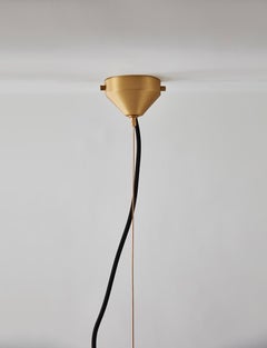 Pendentif Lunar Marbre Rosso Levanto et laiton brossé