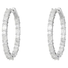 Orecchini a cerchio in oro bianco Lunar Radiance 14K (o 18k su richiesta)