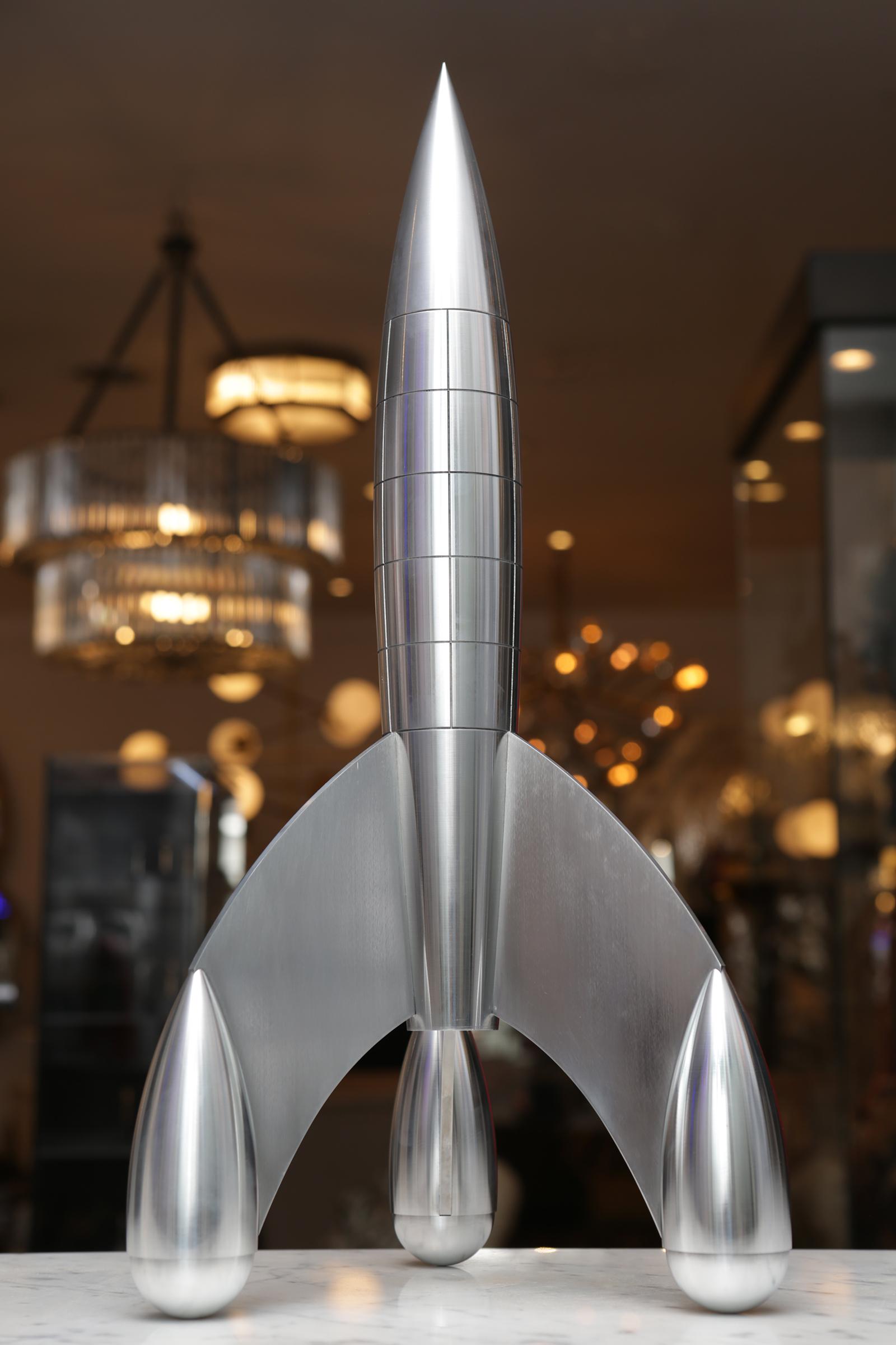 French Lunar Rocket Sculpture