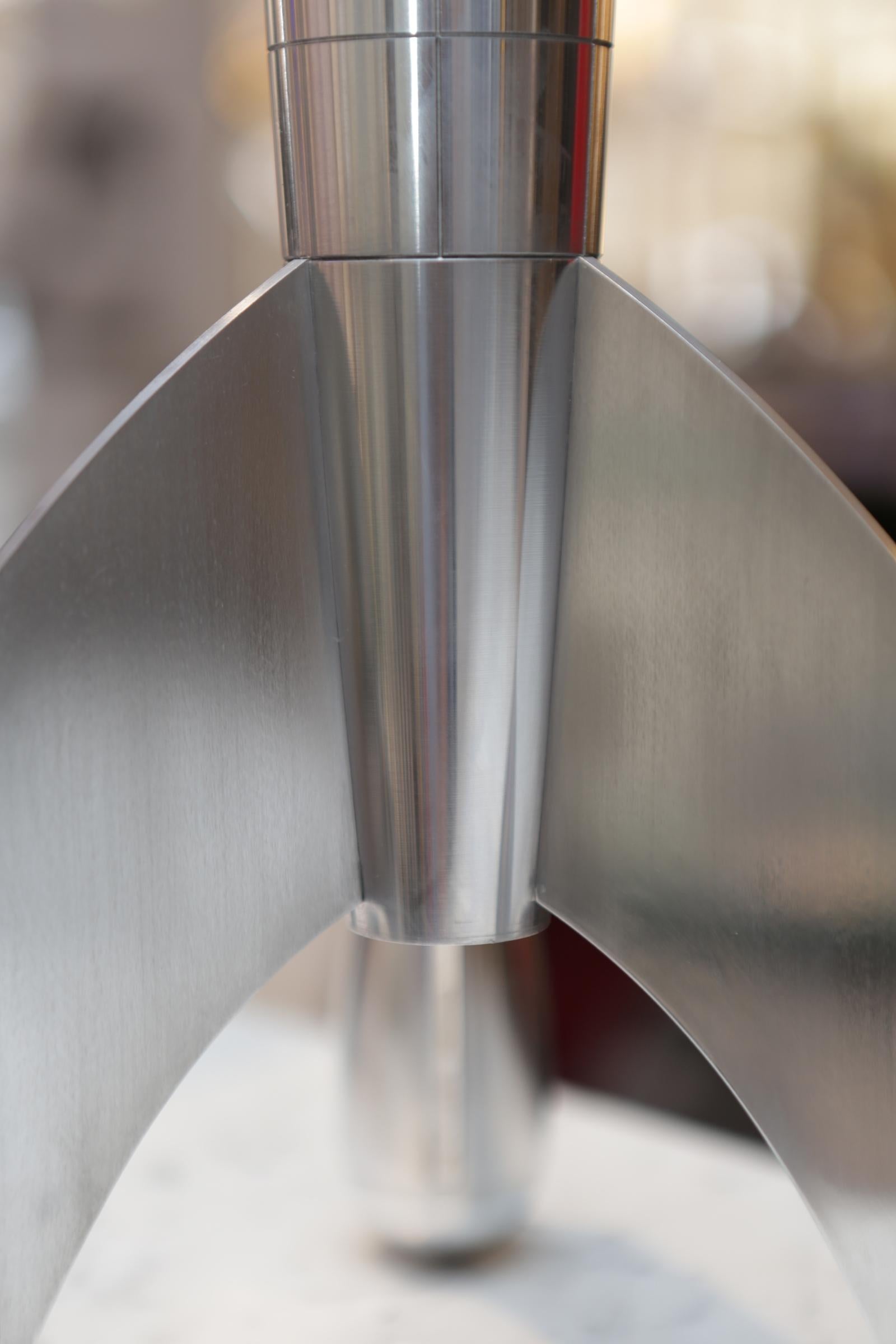 Aluminum Lunar Rocket Sculpture