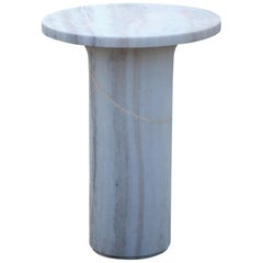 Lunar Side Table in Mist White Marble by Raw Material