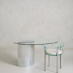 ‘Lunario’ Chrome Dining Table or Desk by Cini Boeri for Knoll, 1970s