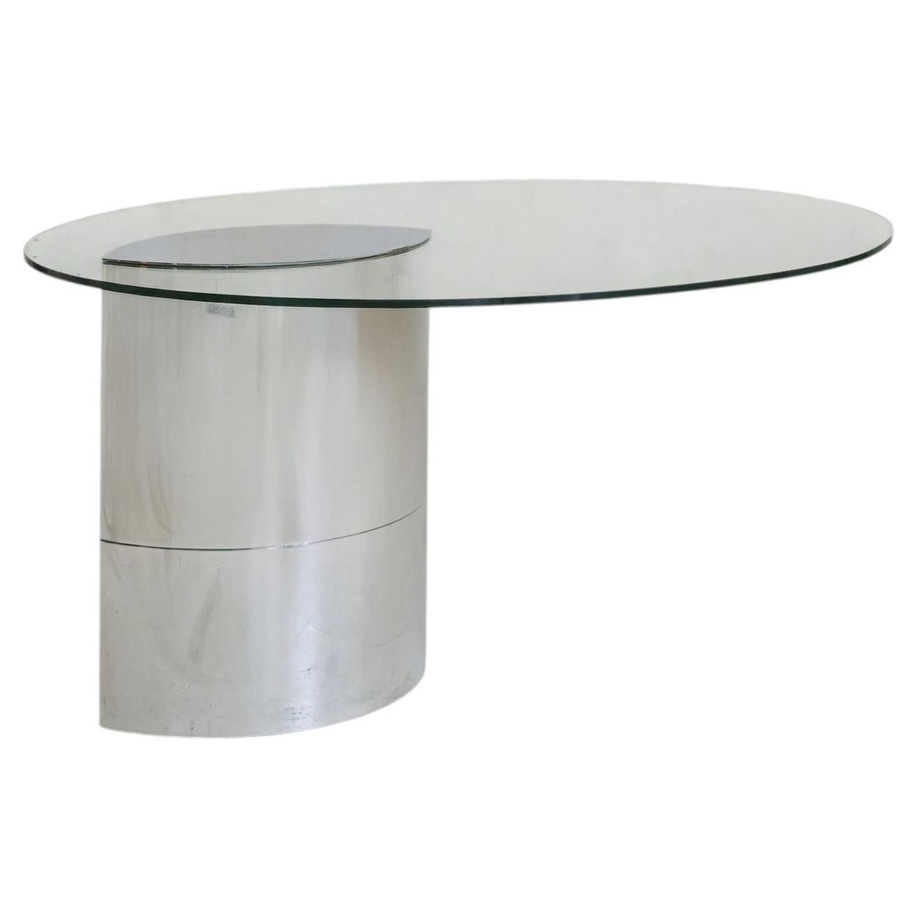 ‘Lunario’ Chrome Dining Table or Desk by Cini Boeri for Knoll, 1970s