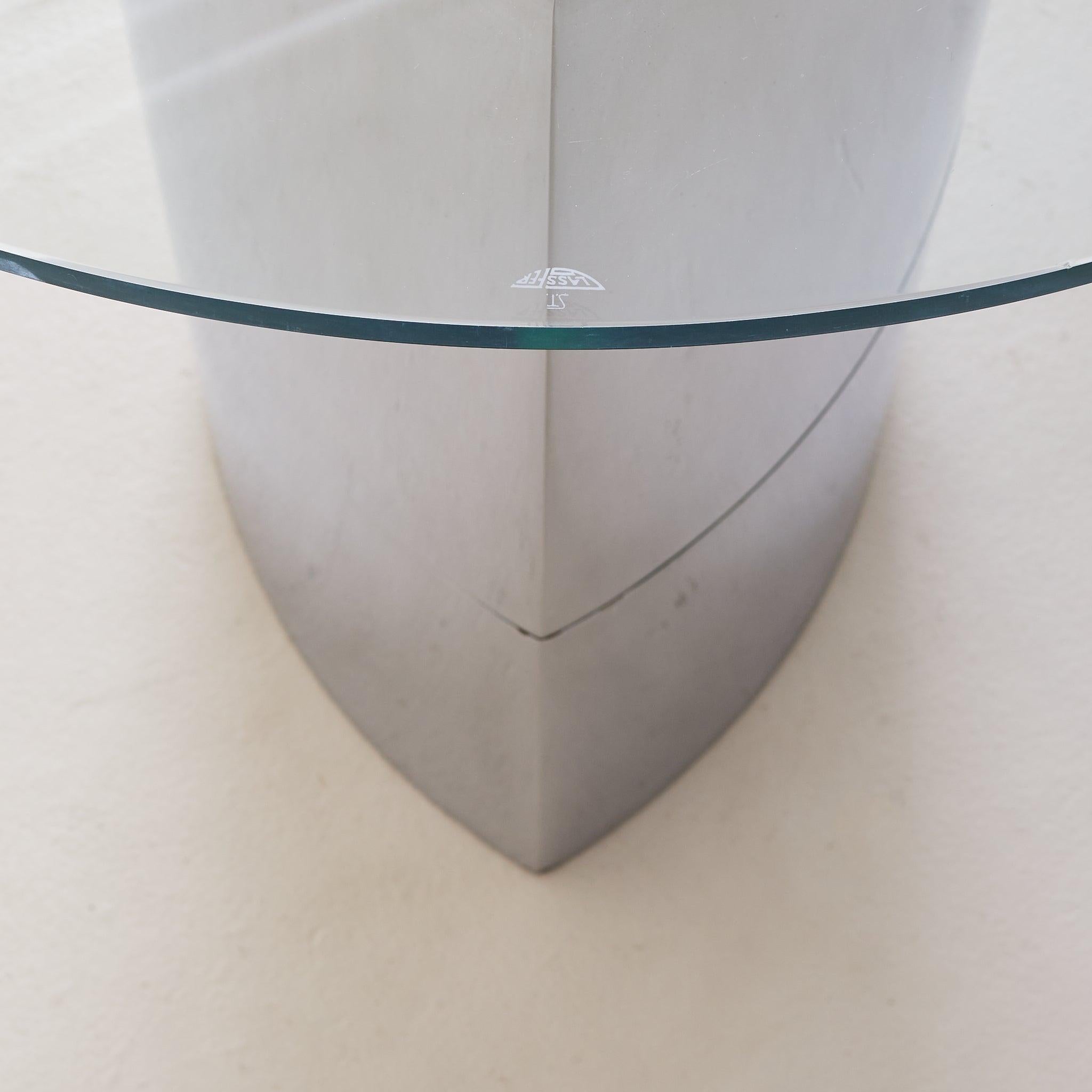 Late 20th Century ‘Lunario’ Chrome + Glass Dining Table or Desk by Cini Boeri for Knoll, 1970s For Sale