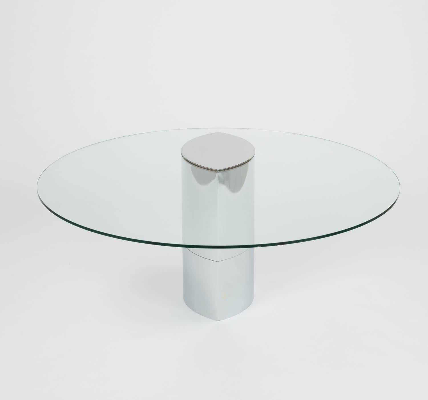 glass chrome dining table