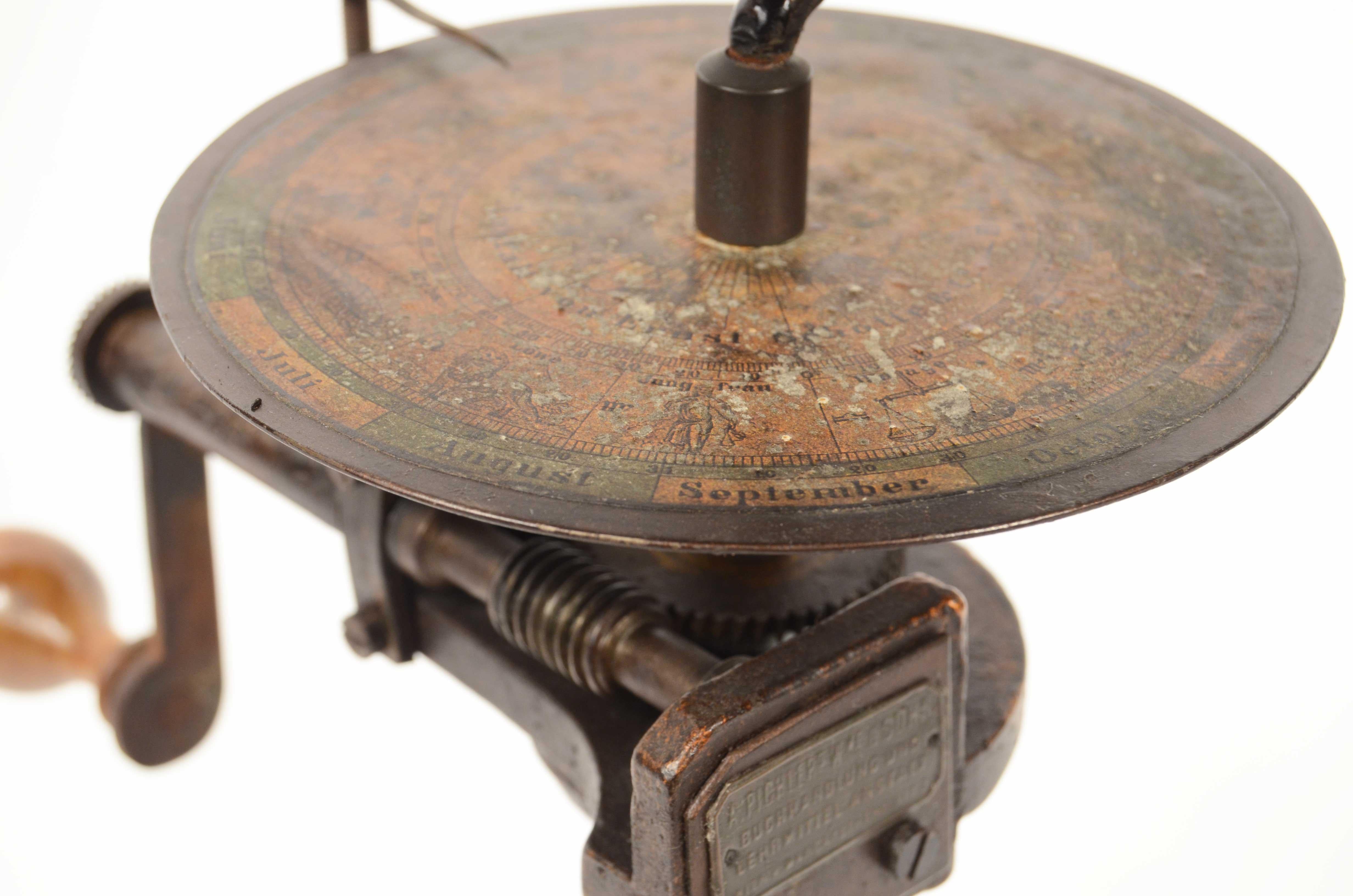Handcrafted mechanical lunarium with cast iron base, second half of the 19th cent For Sale 12