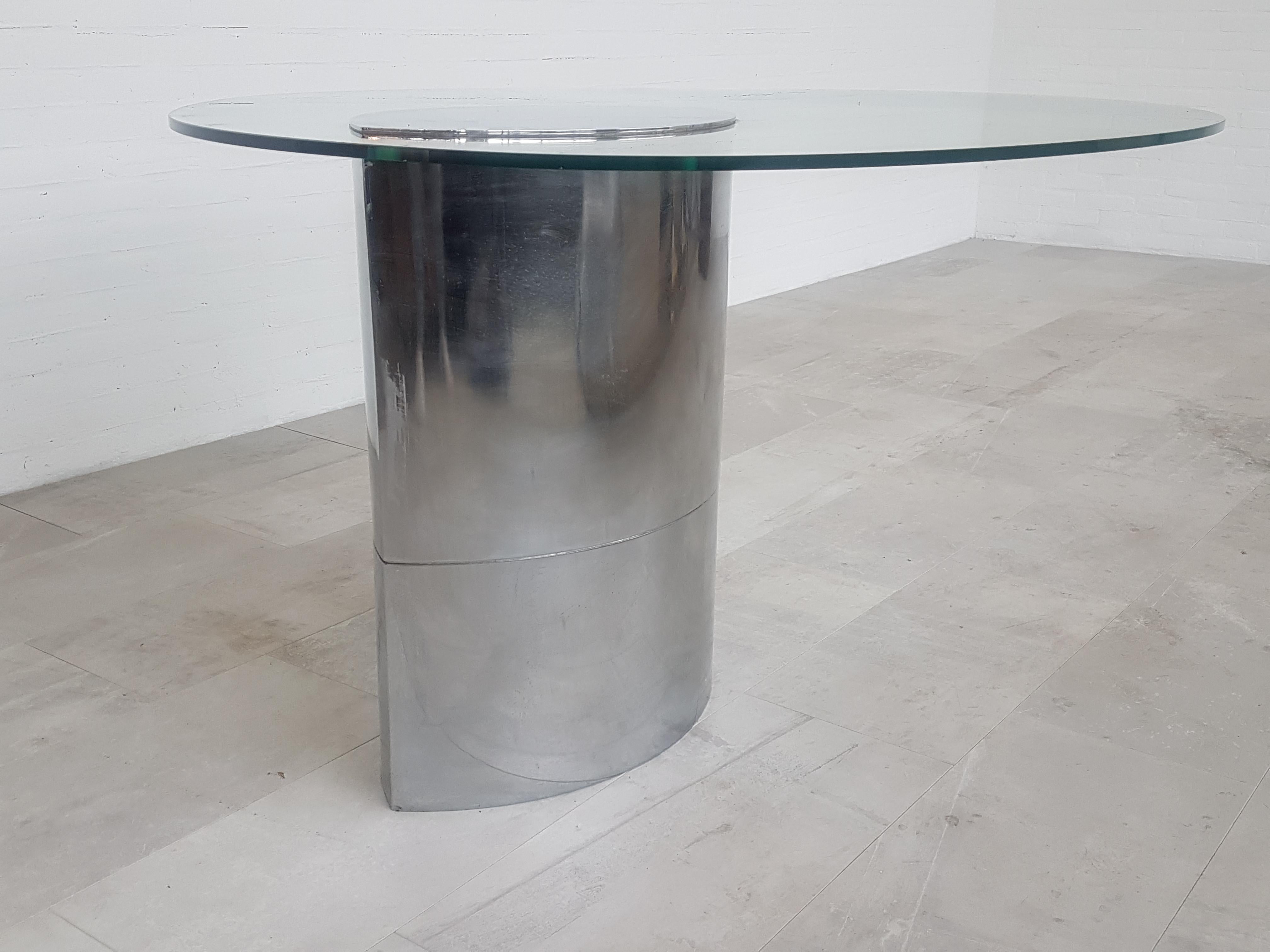 Glass Lunario Oval Dining Table or Desk by Cini Boeri for Gavina Knoll