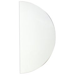 Luna Half-Moon Semi-circular Minimalist Frameless Mirror, Bespoke, Oversized