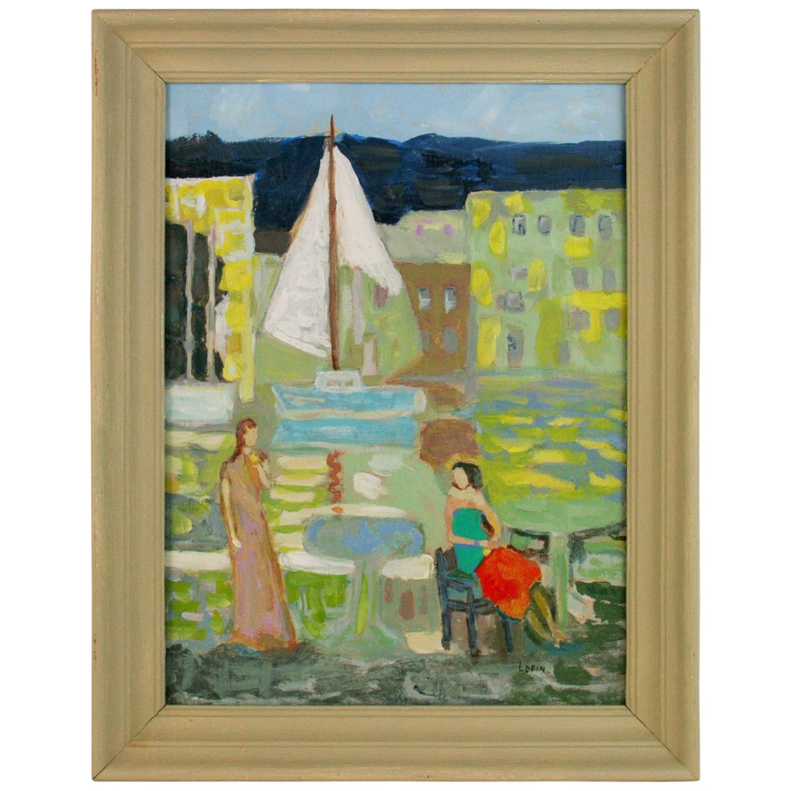 Impressionist  Saint Trope Yacht Harbor Figurative Landscape