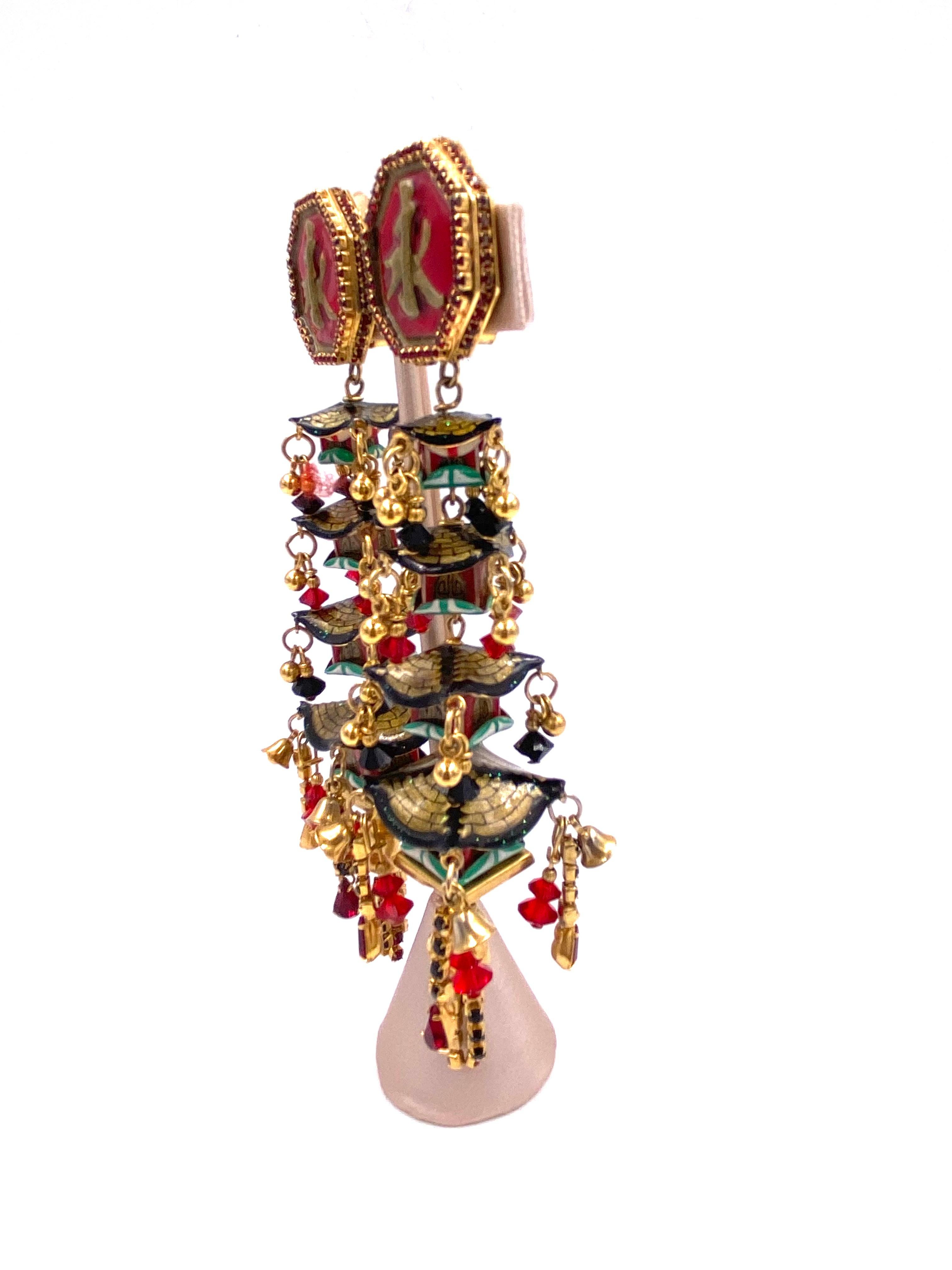 Lunch at The Ritz Chinese Temple Earrings 1