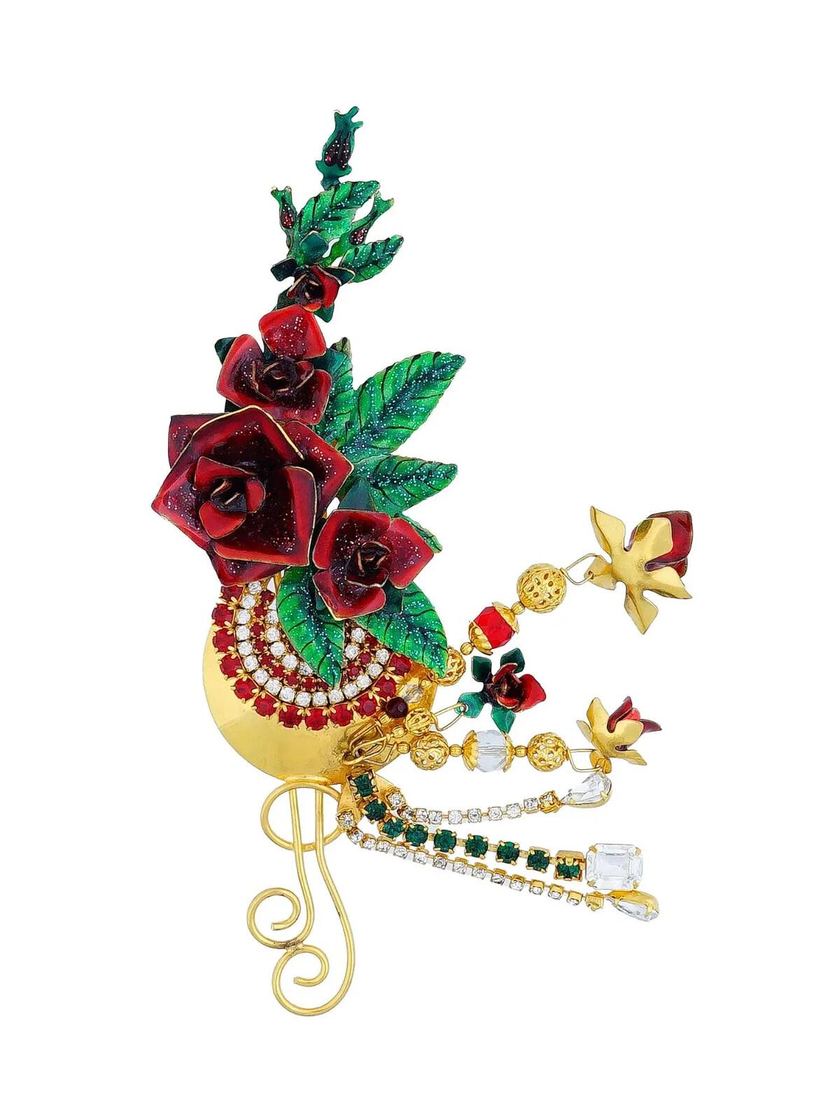 Lunch At The Ritz Costume Jewelry Rose Pin Brooch