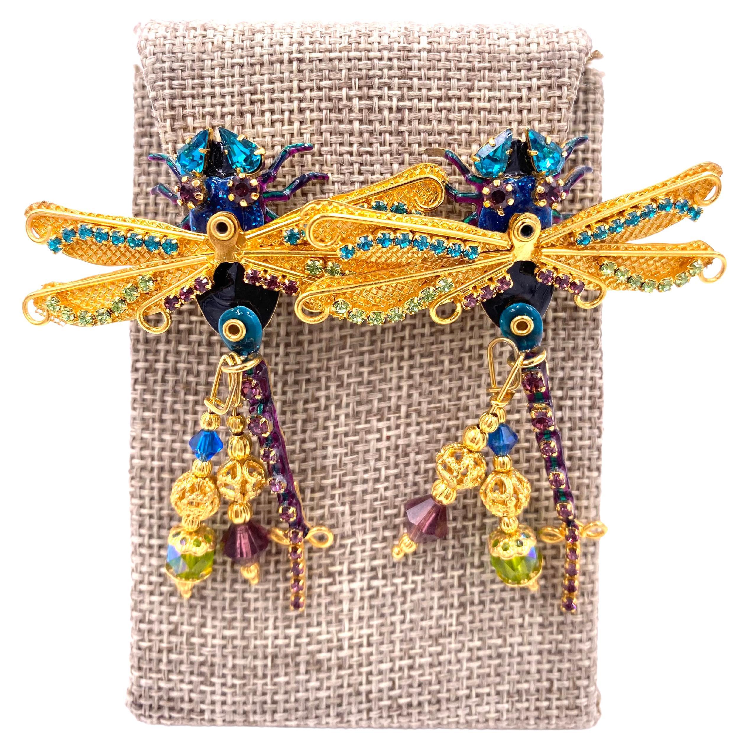 Lunch at the Ritz Damselfly Earrings For Sale