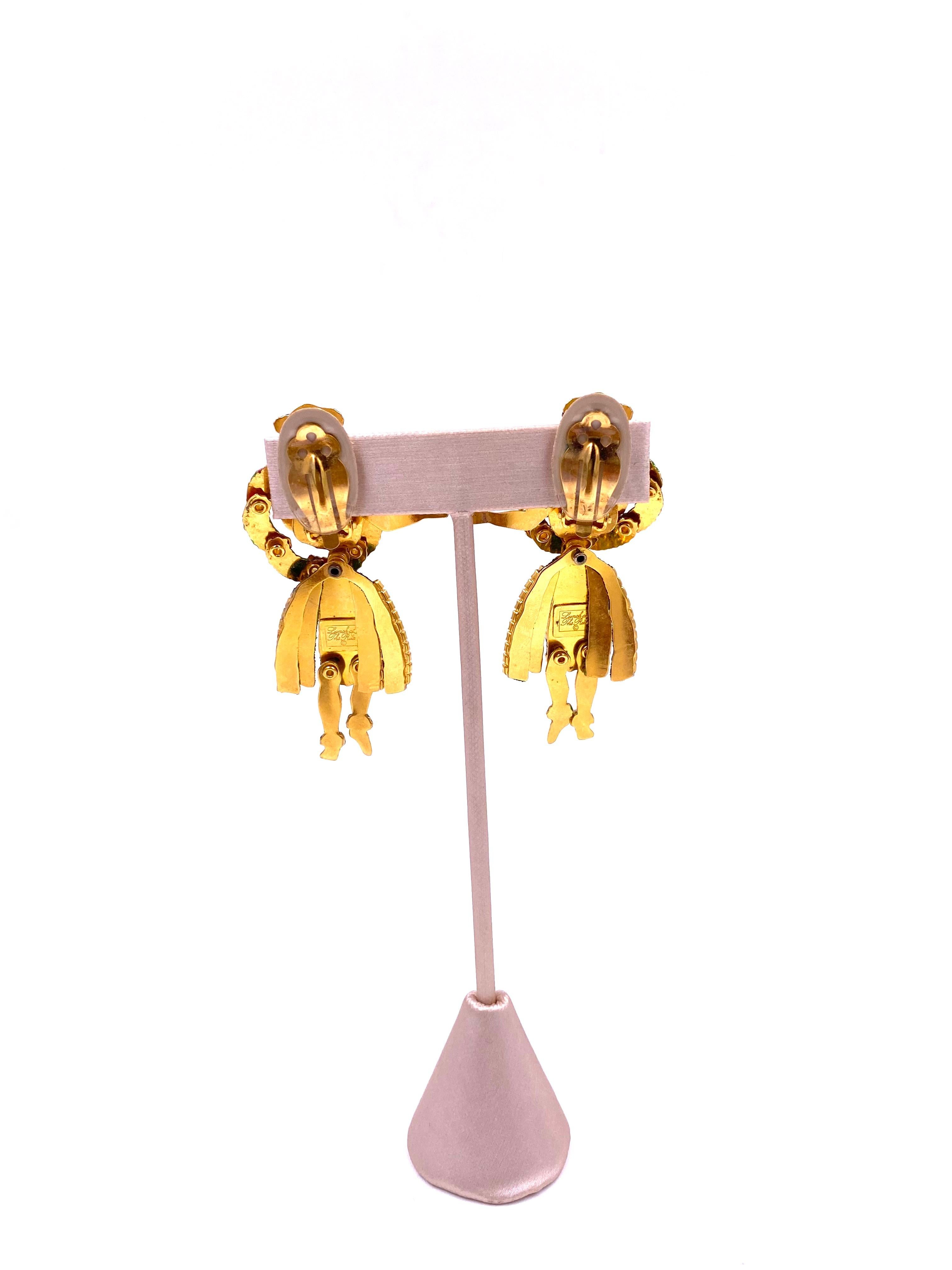 Lunch at The Ritz Hula Dancer Earrings For Sale 1