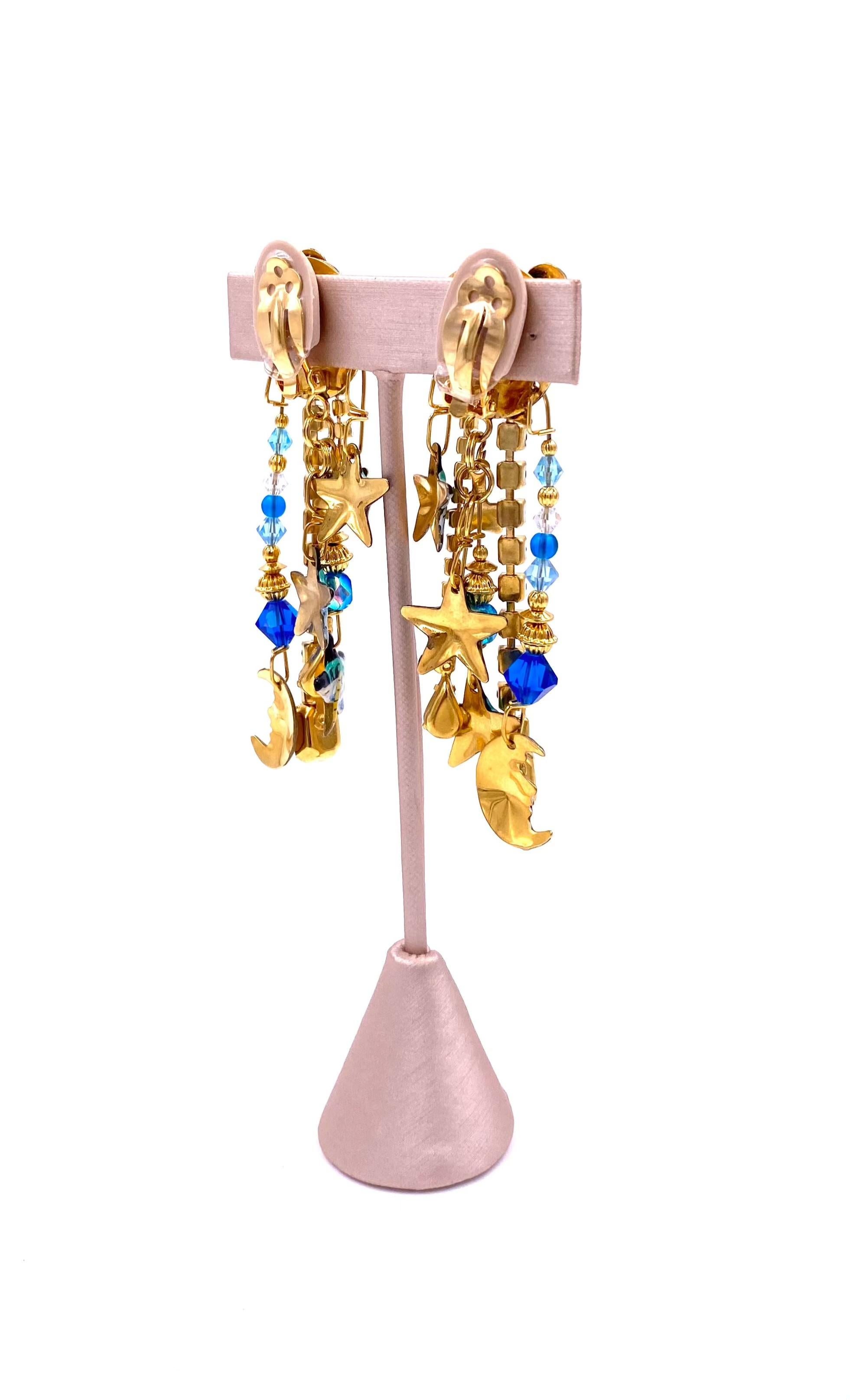 Women's Lunch at the Ritz Moon Over Miami Earrings For Sale