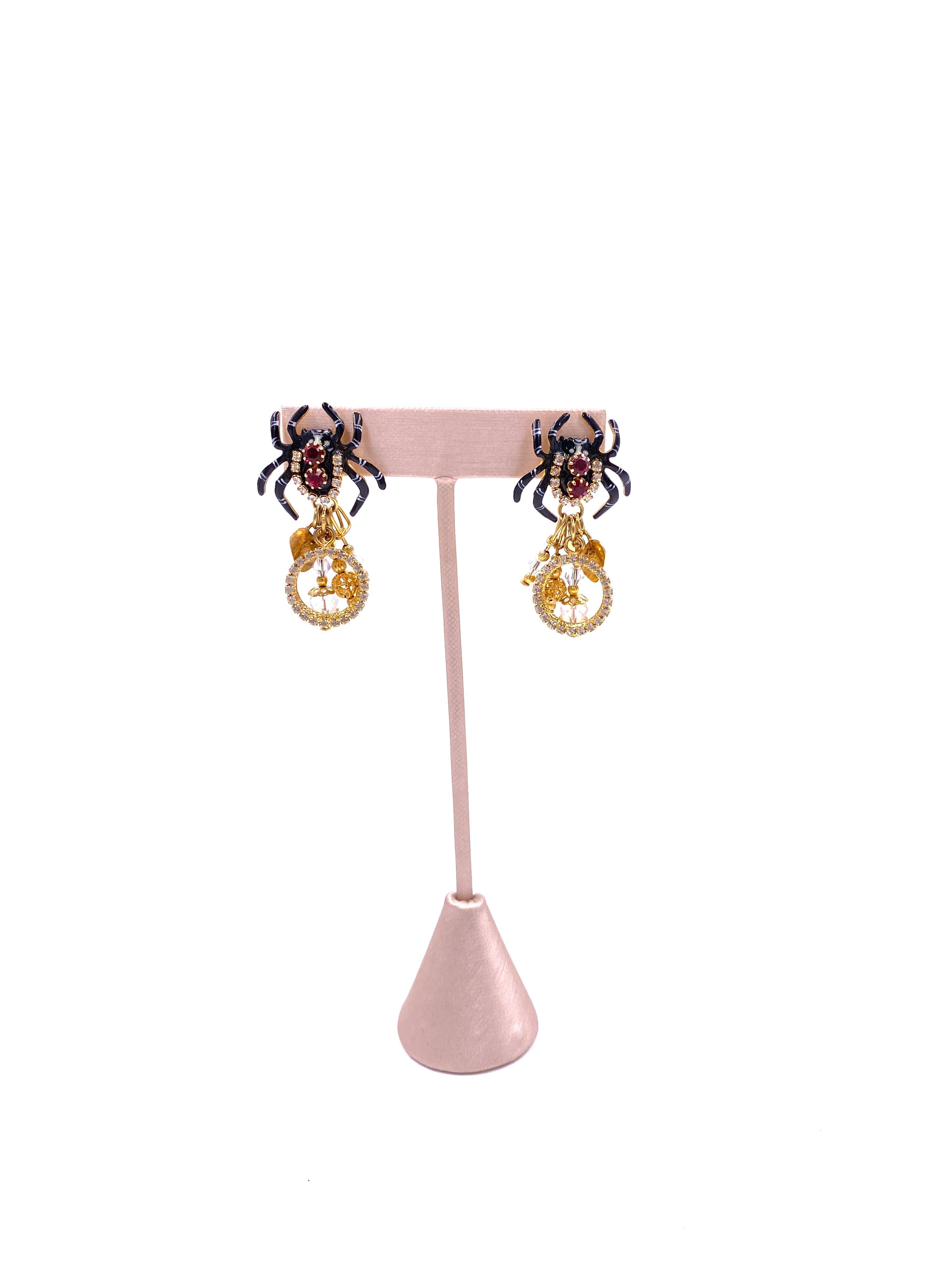Lunch at the Ritz Spider Spumoni Earrings  In Excellent Condition For Sale In Los Angeles, CA