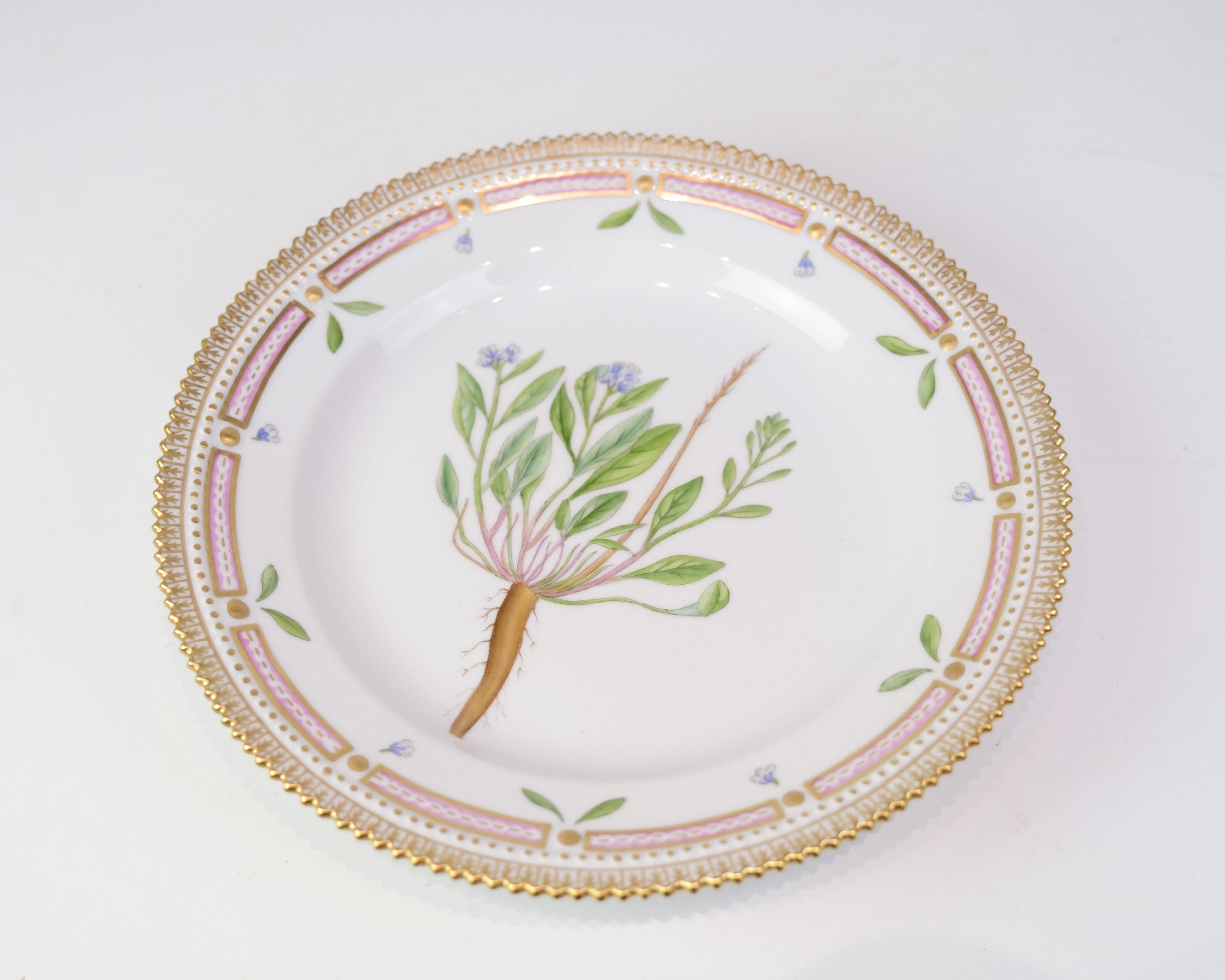 Mid-20th Century Lunch Plate Decoration No. 20/3550 Flora Danica By Royal Copenhagen From 1960s For Sale