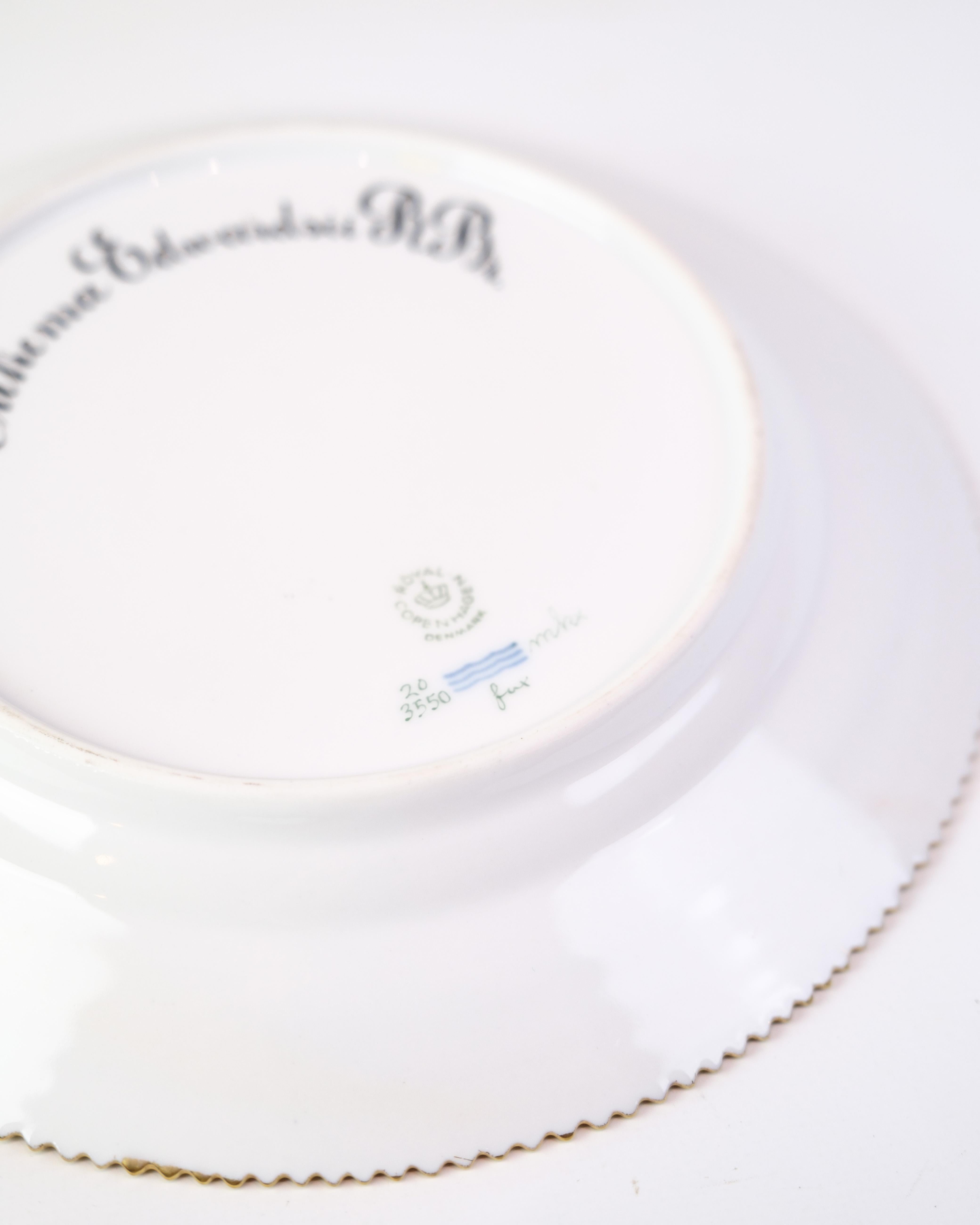 Lunch Plate Decoration No. 20/3550 Flora Danica By Royal Copenhagen From 1960s For Sale 2