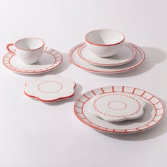 Lunch Plate, Lobster Red Zigzag Jore Copenhagen