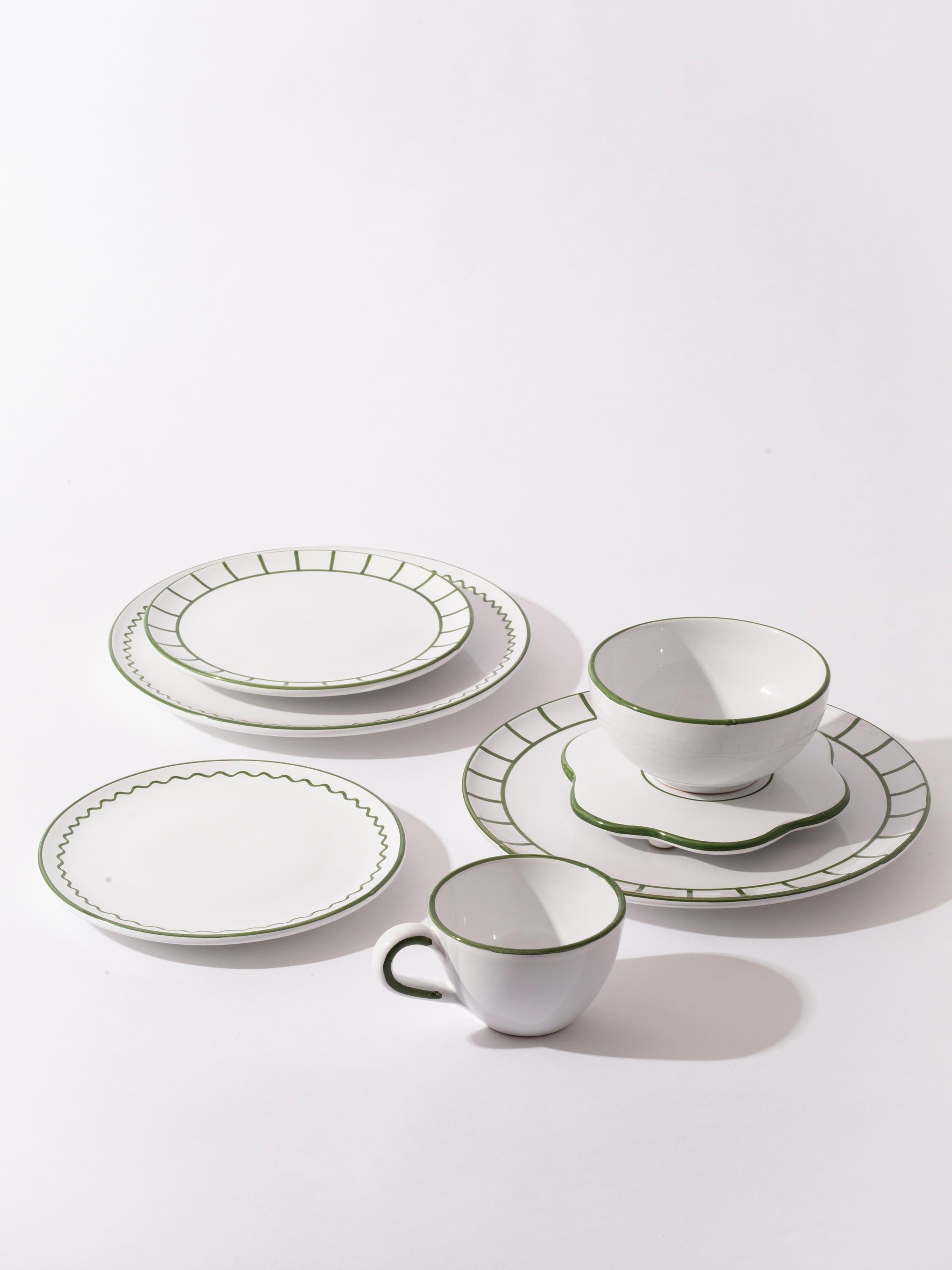 Contemporary Lunch Plate, Olive Green Fence Jore Copenhagen For Sale