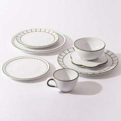 Lunch Plate, Royal Olive Green Zigzag Jore Copenhagen