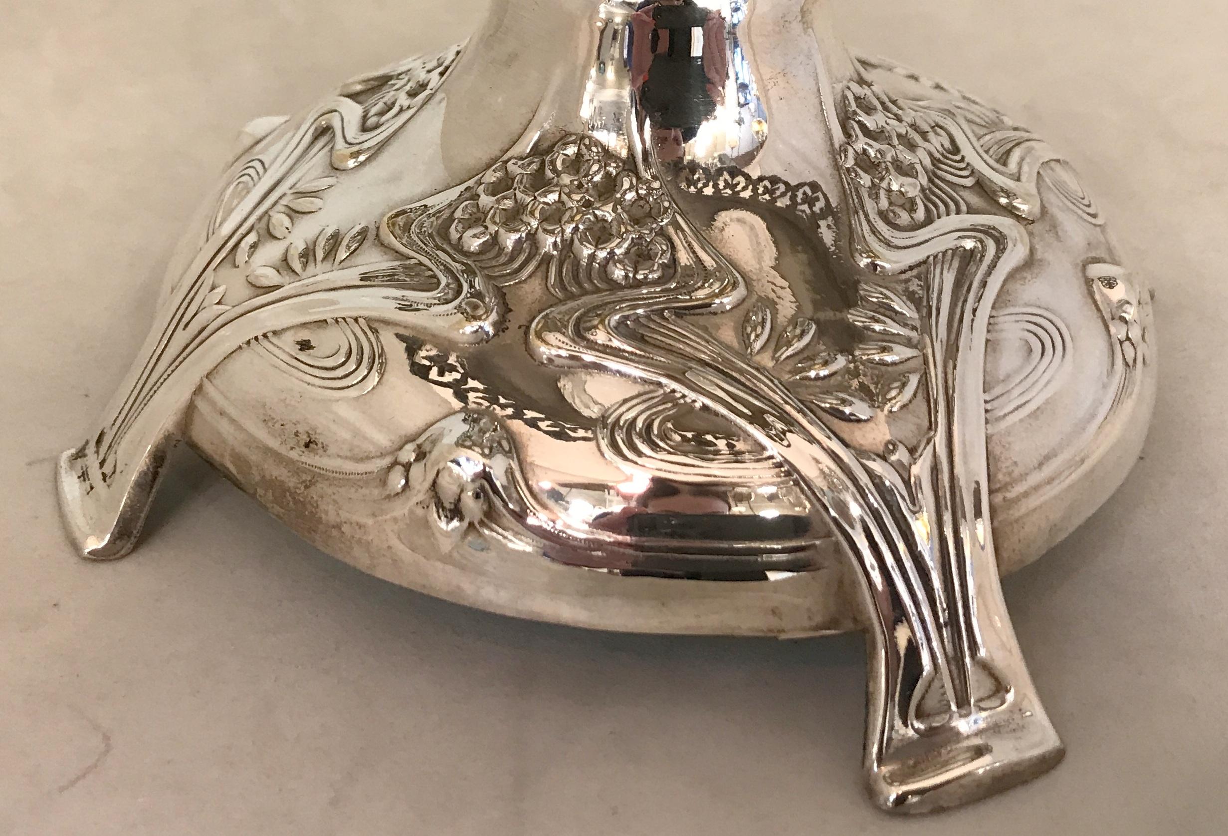Luncheon and dinner cruet WMF

Style: Art Nouveau, Jugendstil, Liberty
year: 1859
Country: Germany
Materials: silver plated
Several of the WMF objects can be seen in museums
We have specialized in the sale of Art Deco and Art Nouveau and